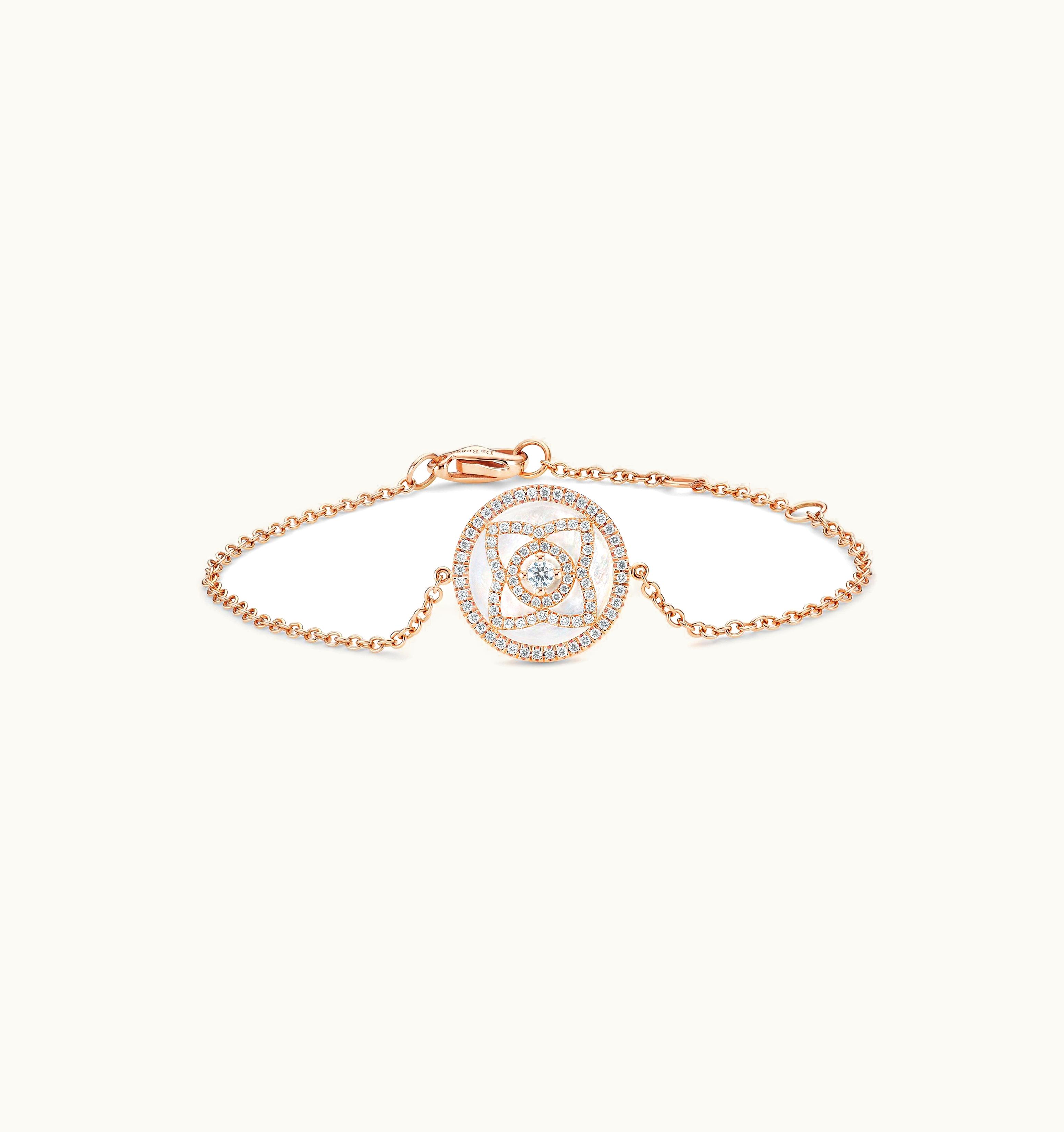 De Beers De Beers Enchanted Lotus Bracelet In Rose Gold And Mother-Of-Pearl