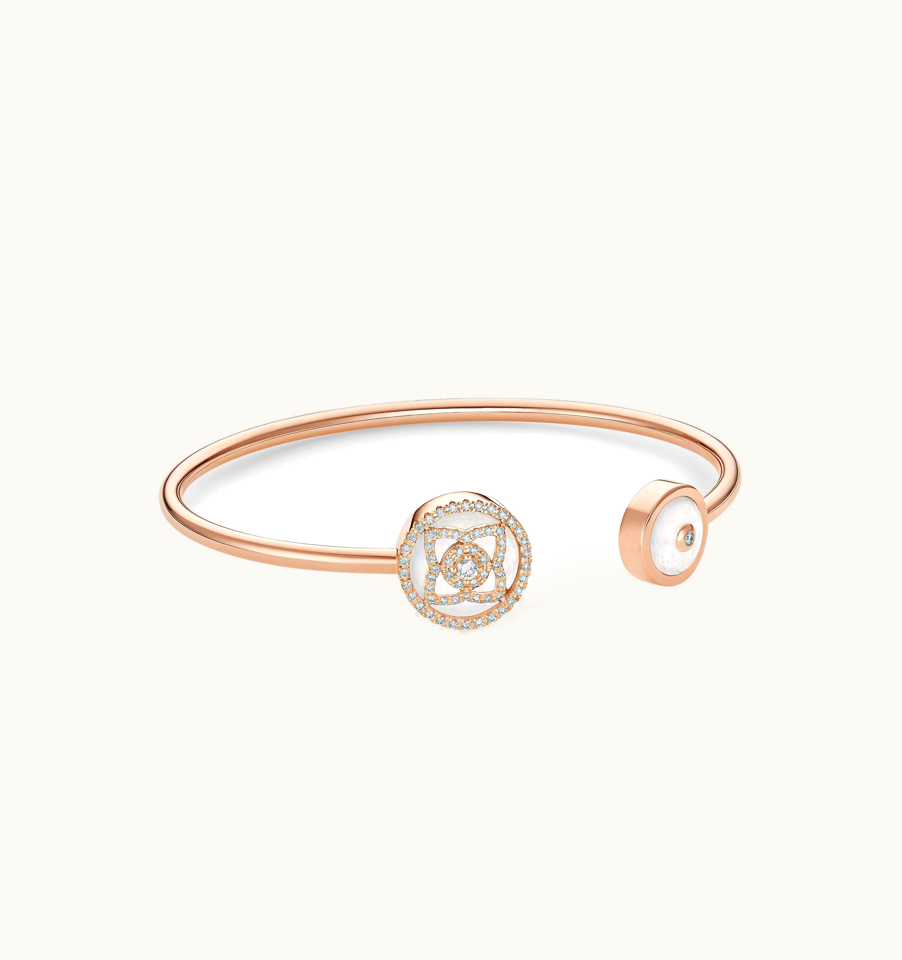 De Beers De Beers Enchanted Lotus Bangle In Rose Gold And Mother-Of-Pearl