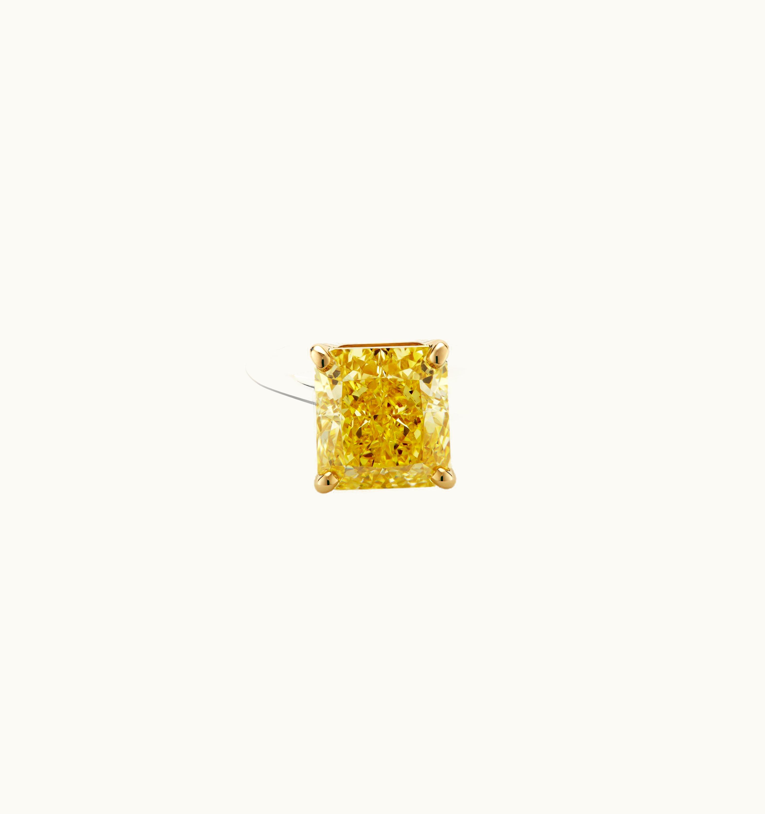 De Beers De Beers DB Classic Fancy Yellow Radiant-Cut Diamond Ring