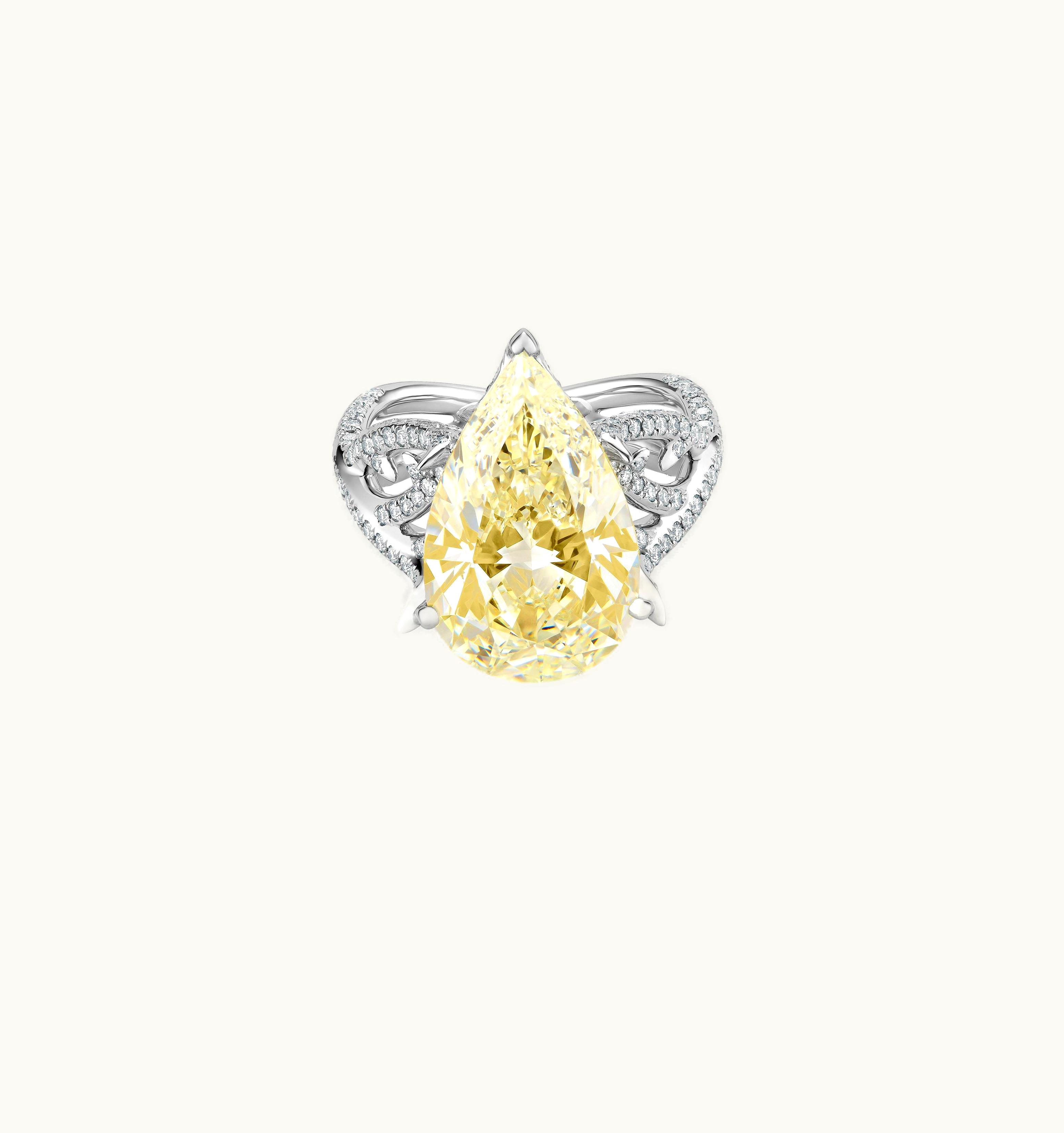 De Beers De Beers Volute Pear-Shaped Diamond Ring