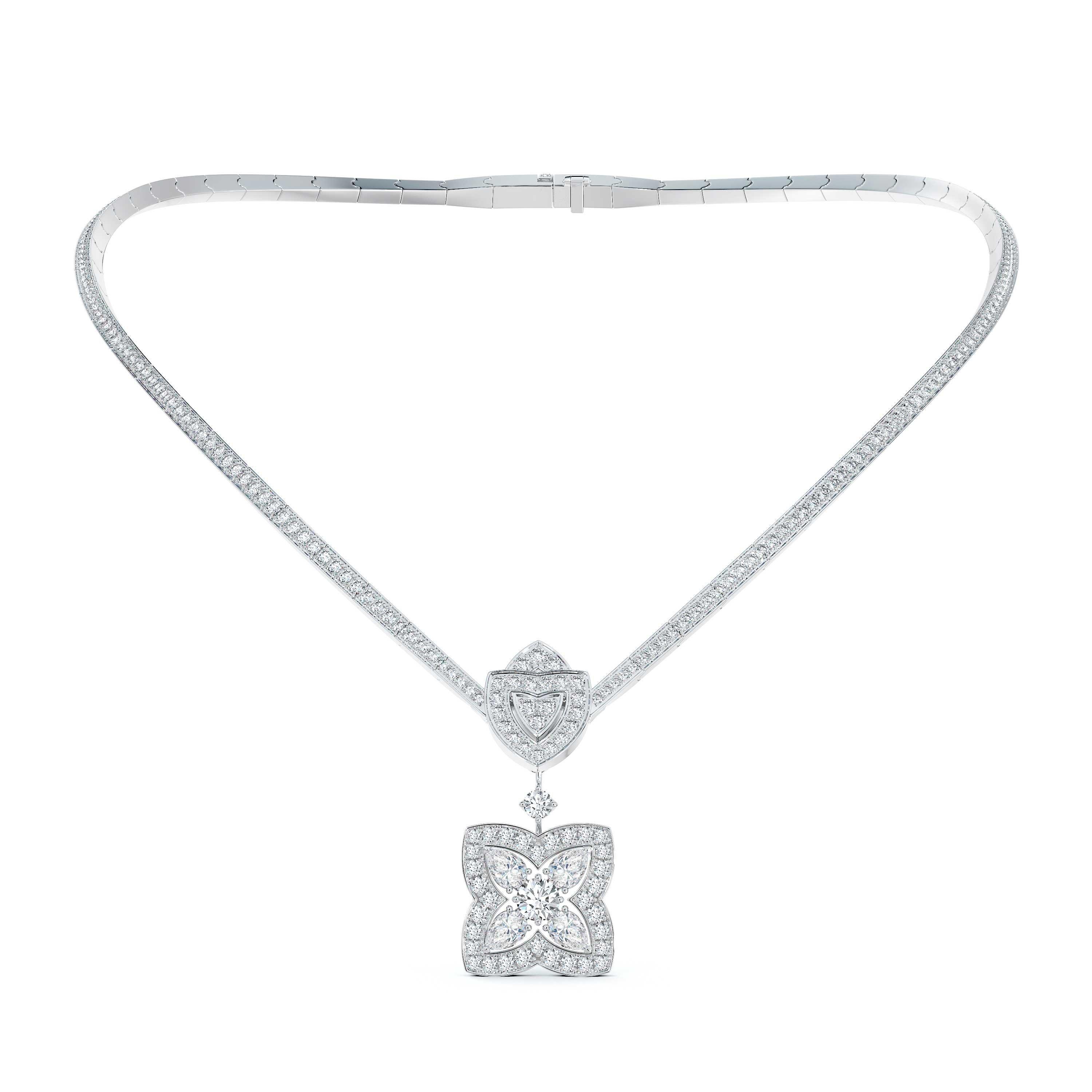De Beers De Beers Enchanted Lotus Necklace In White Gold UZ0178324