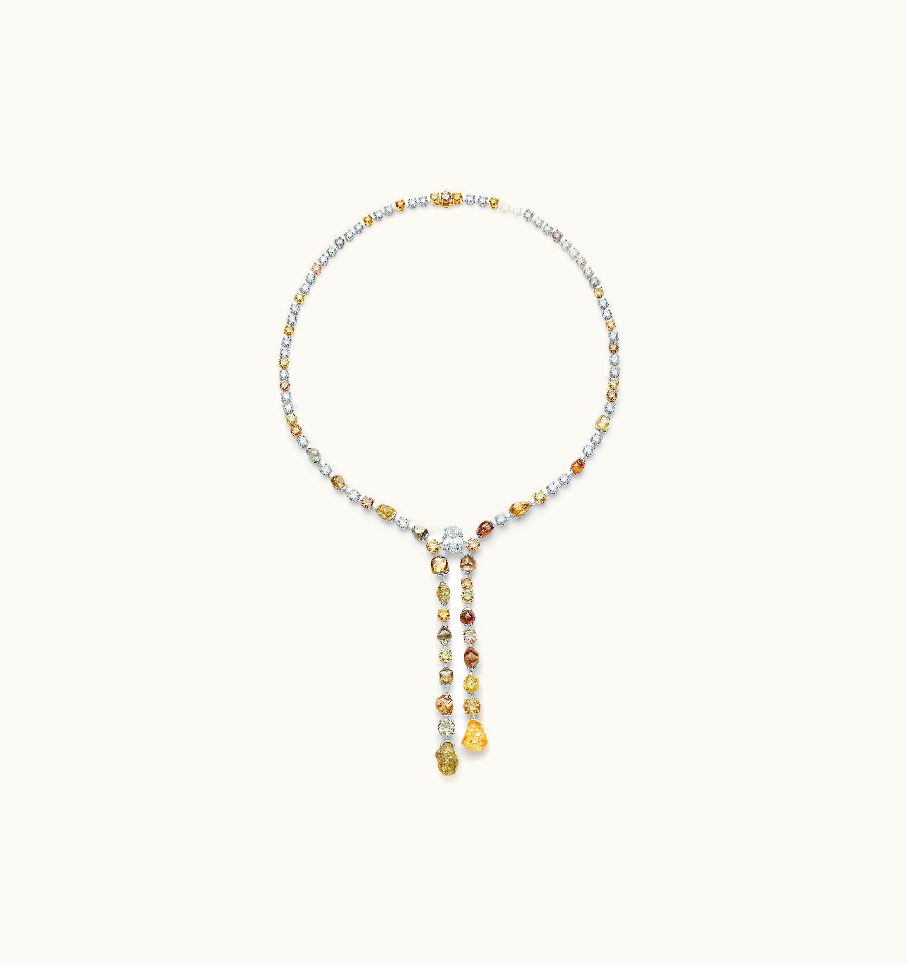 De Beers De Beers Talisman Line Necklace In White Gold