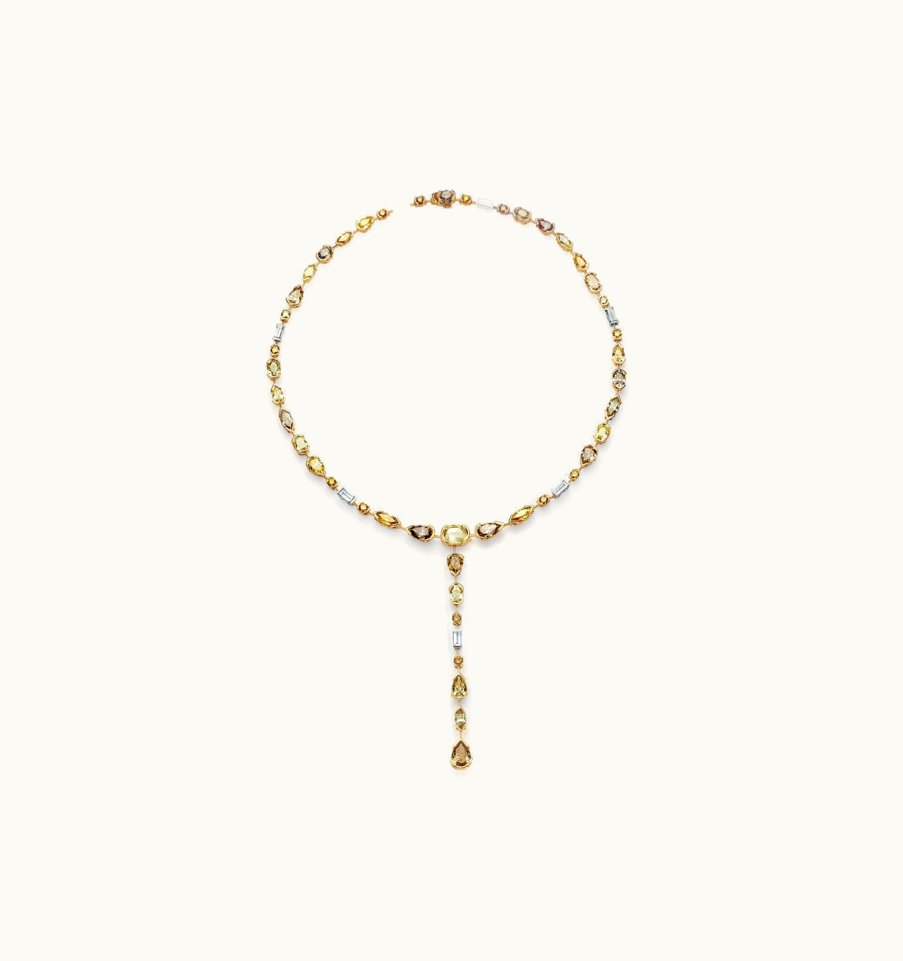 De Beers De Beers Swan Lake Necklace In White And Yellow Gold