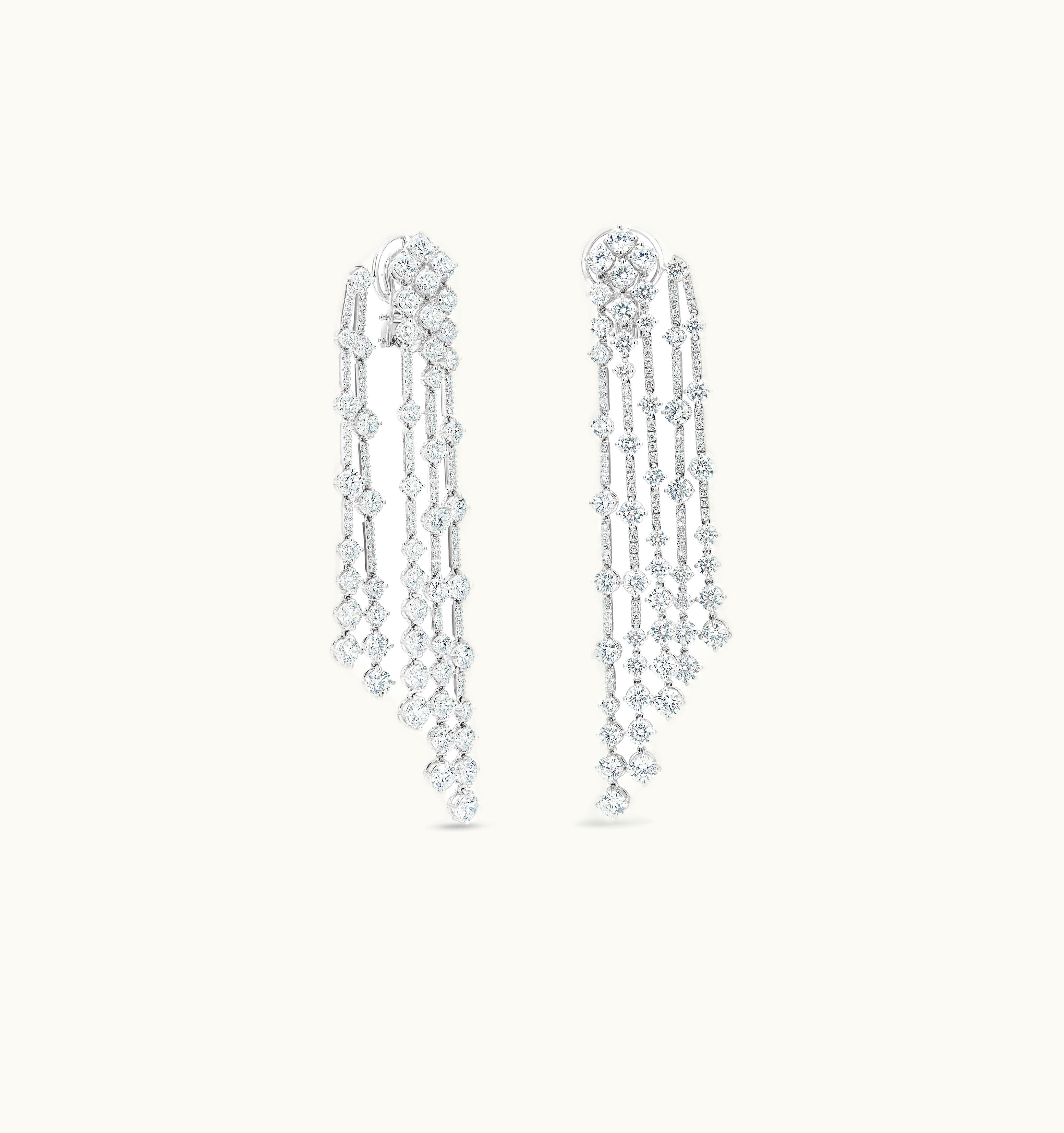 De Beers De Beers Arpeggia Five Line Earrings In White Gold