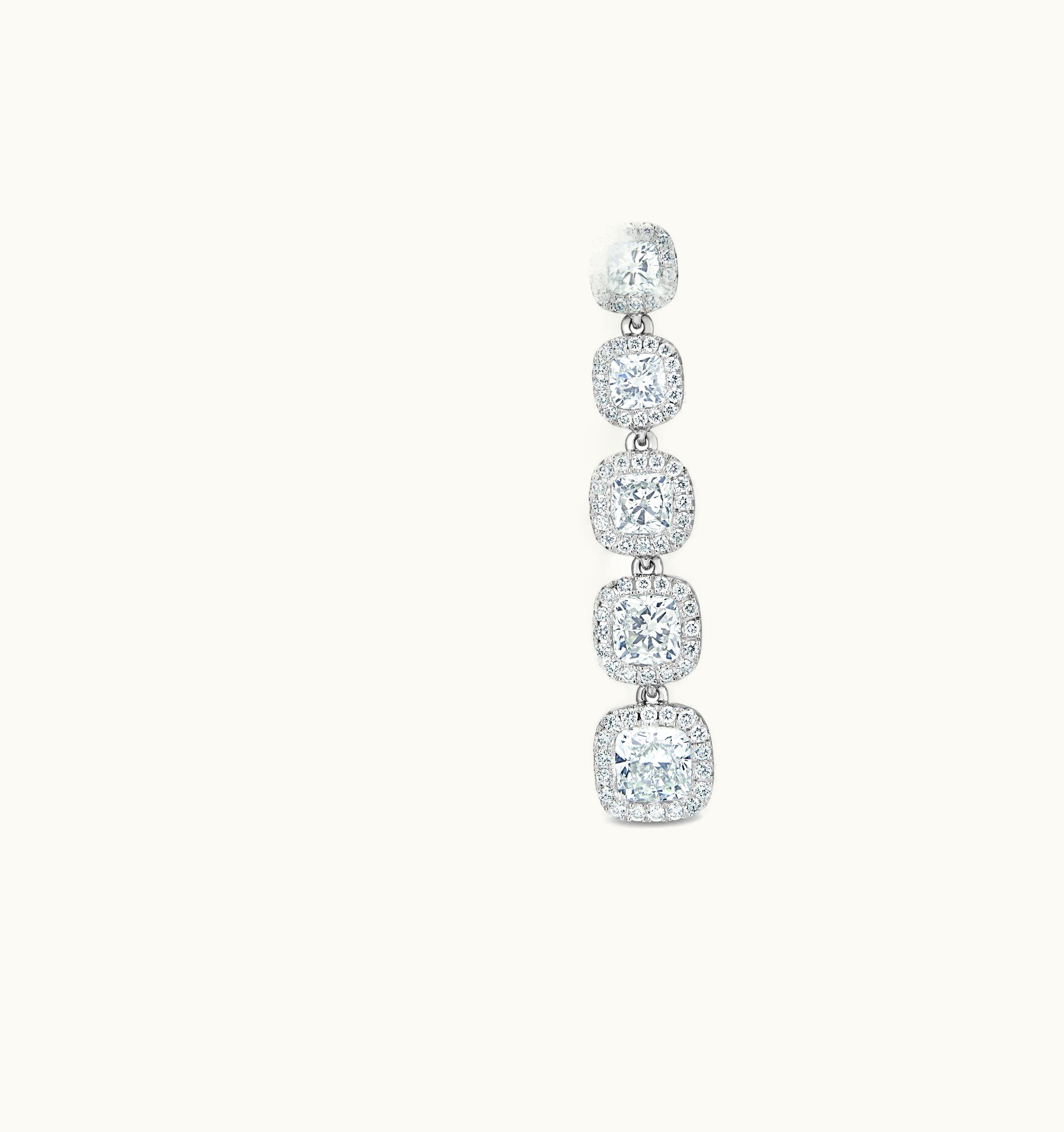 De Beers De Beers Aura Five Cushion-Cut Diamond Earrings