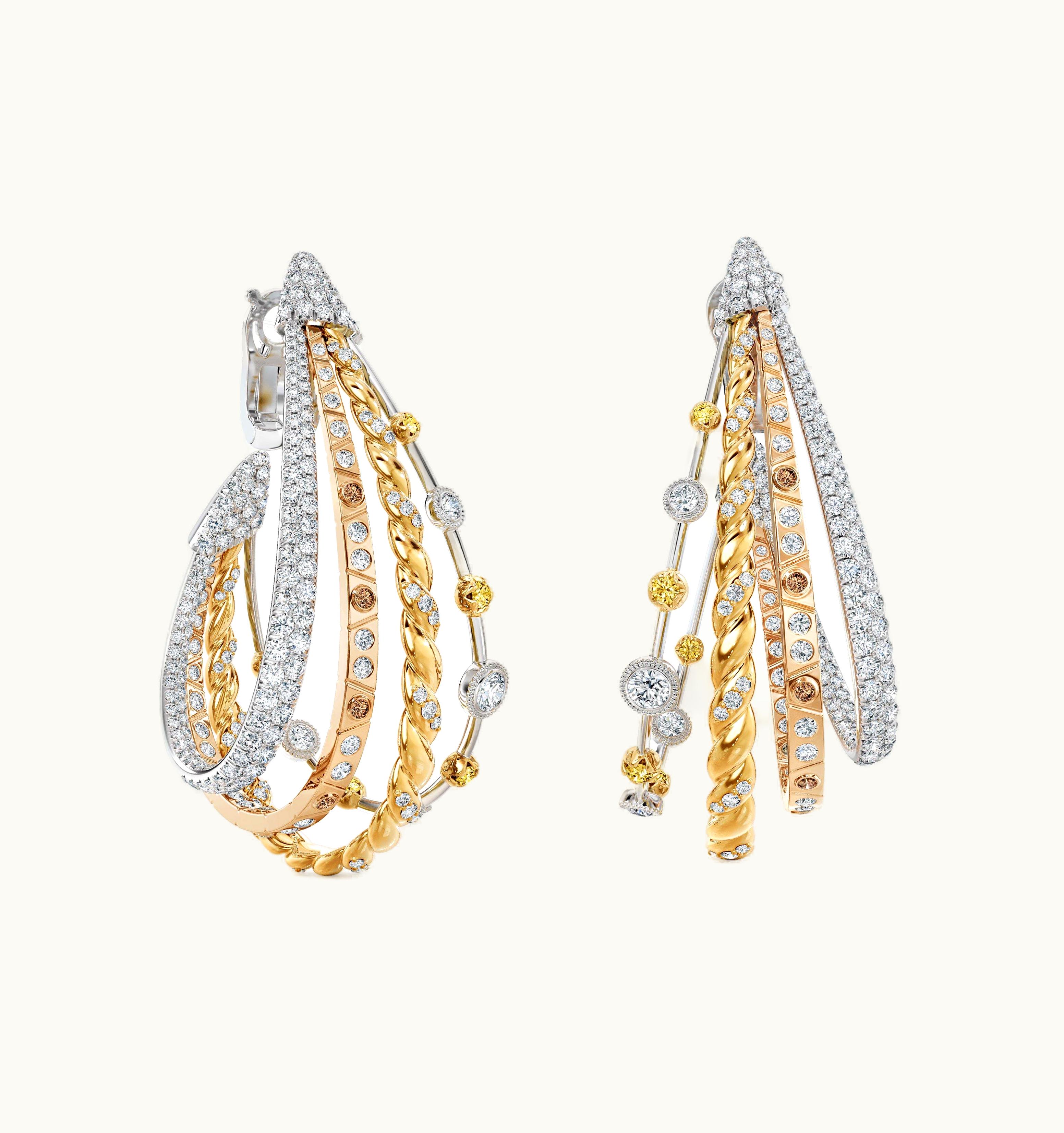 De Beers De Beers Prelude Long Hoop Earrings