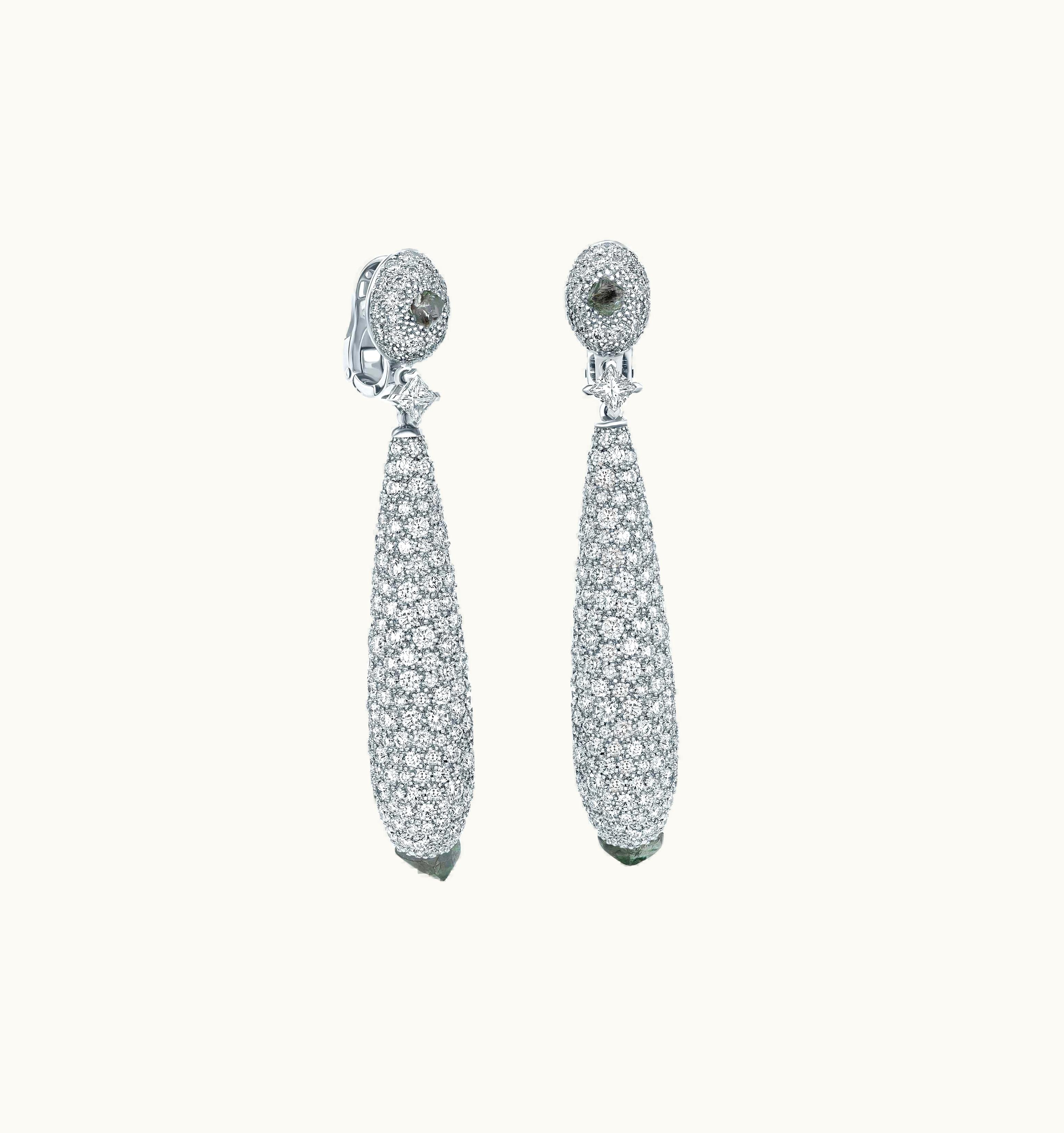De Beers De Beers Talisman Cocktail Earrings In White Gold