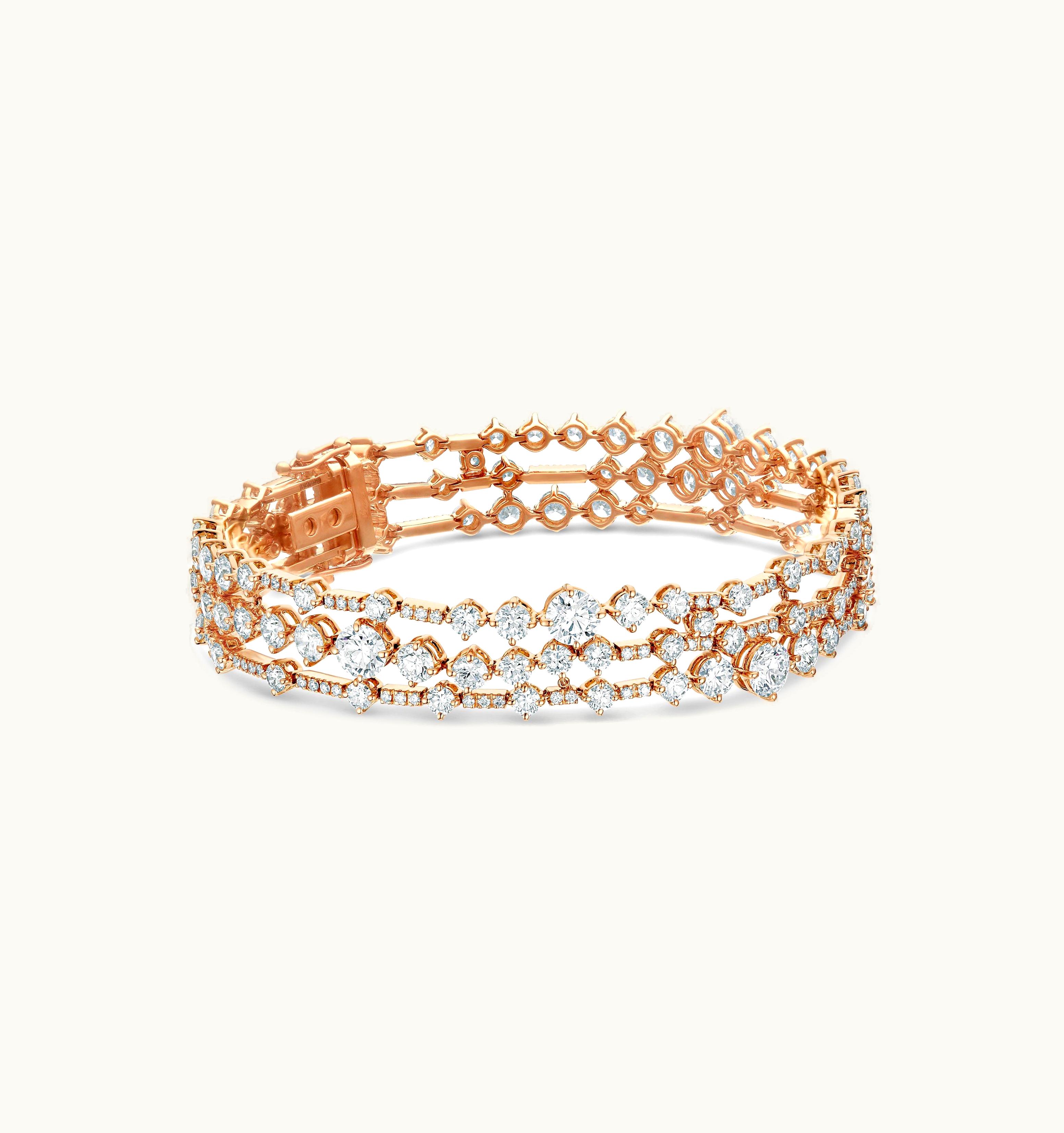De Beers De Beers Arpeggia Three Line Bracelet In Rose Gold
