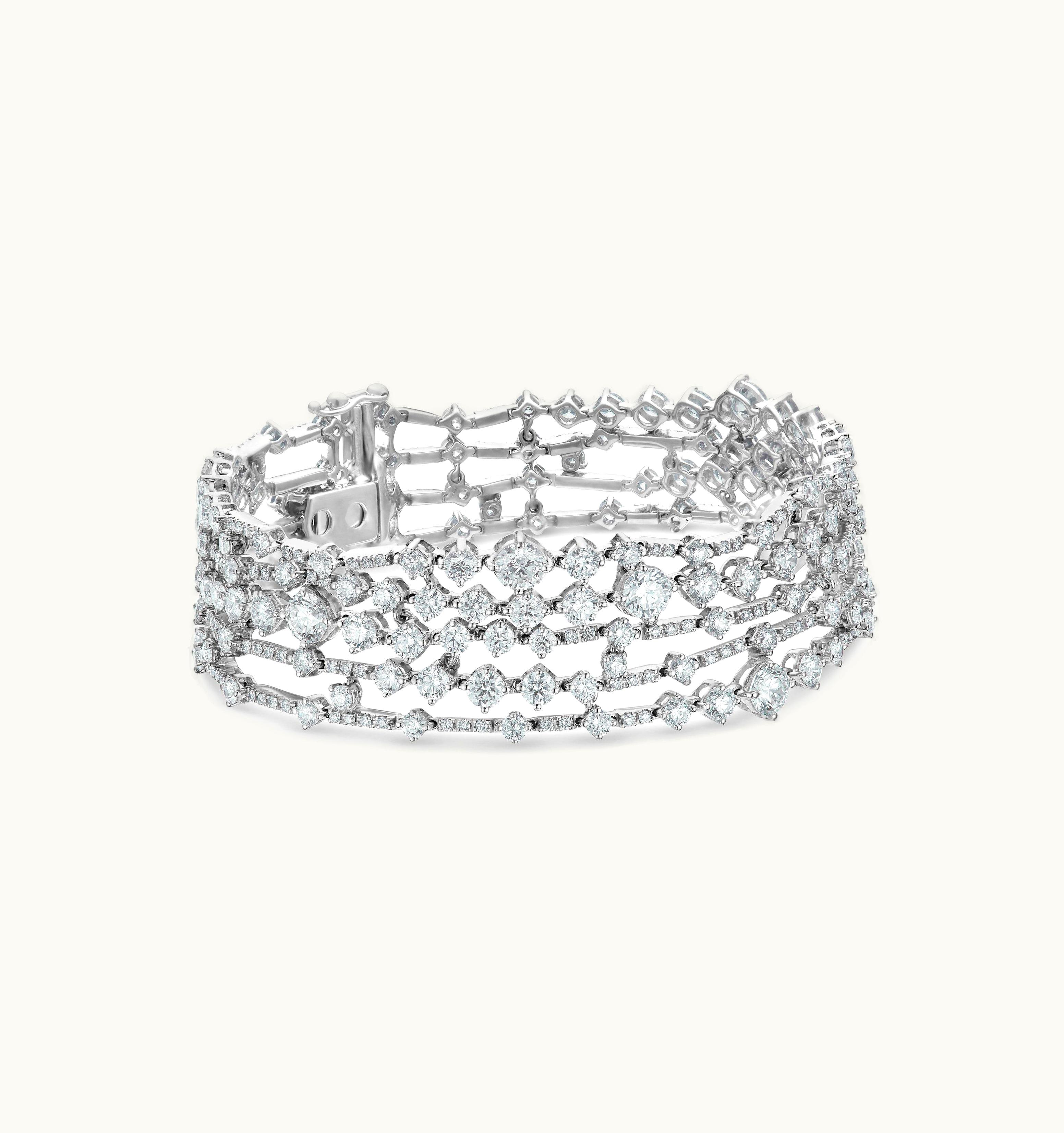 De Beers De Beers Arpeggia Five Line Bracelet In White Gold