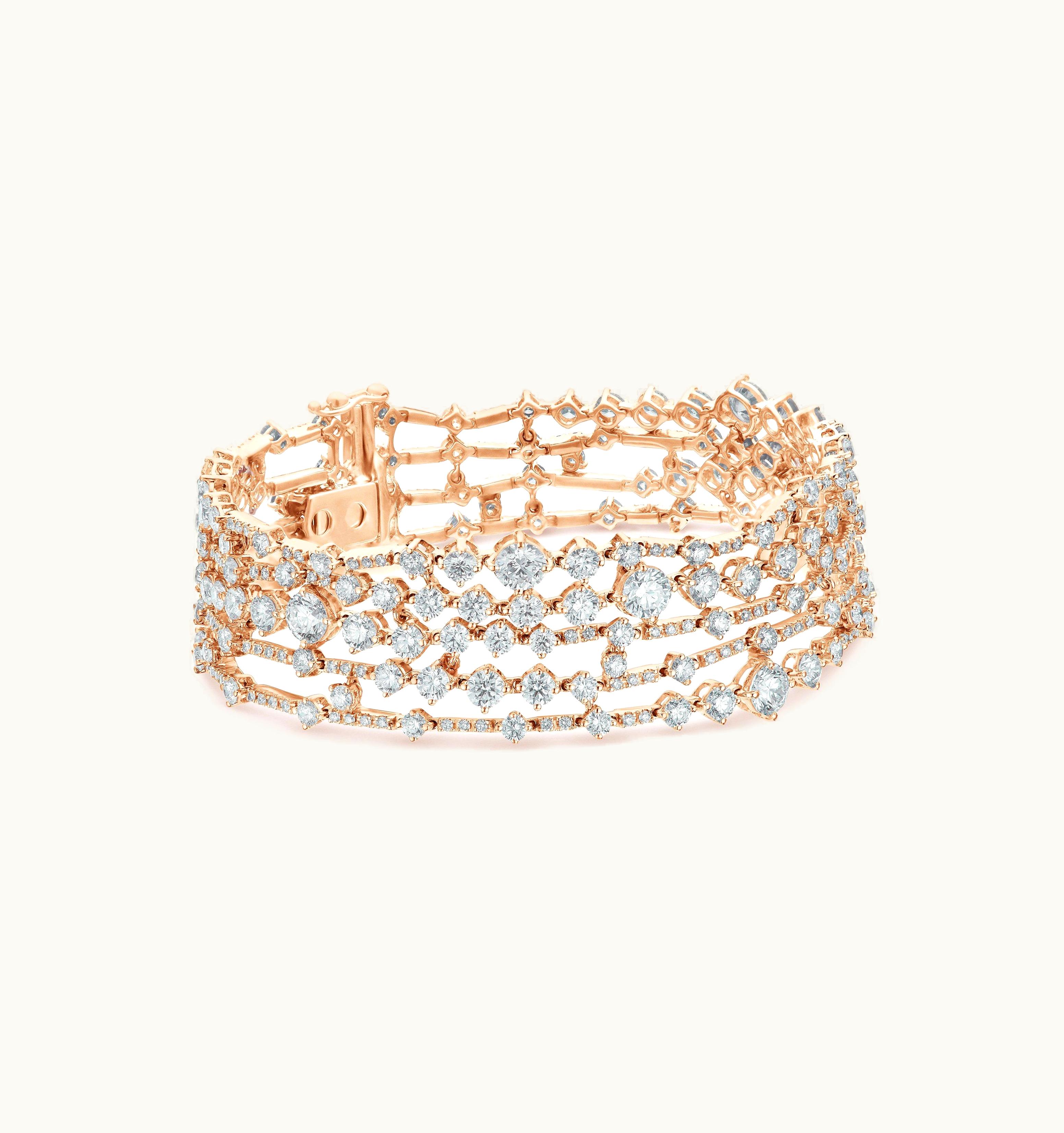 De Beers De Beers Arpeggia Five Line Bracelet In Rose Gold