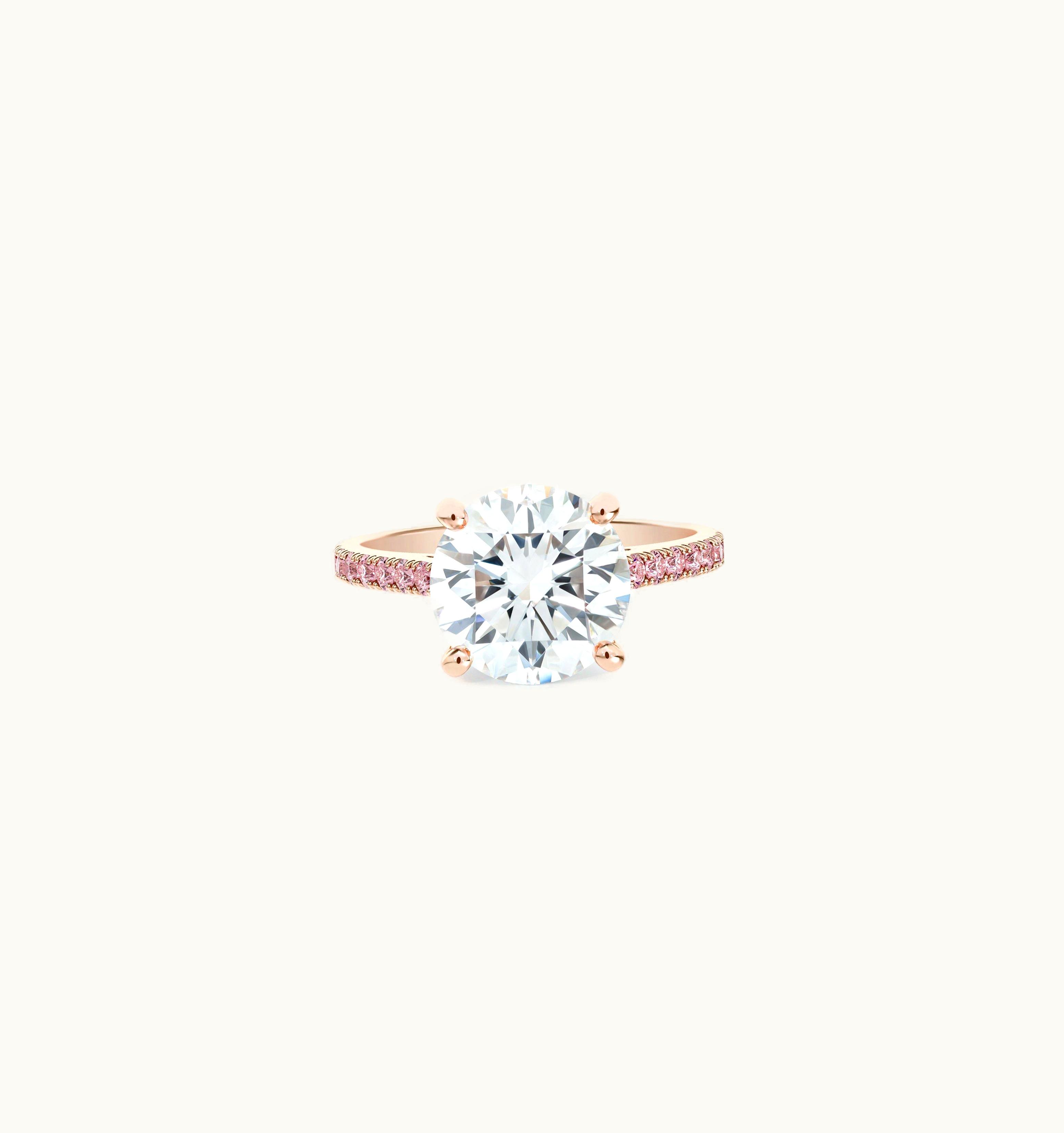 De Beers De Beers DB Classic Coloured Pavé Round Brilliant Diamond Rose Gold Ring