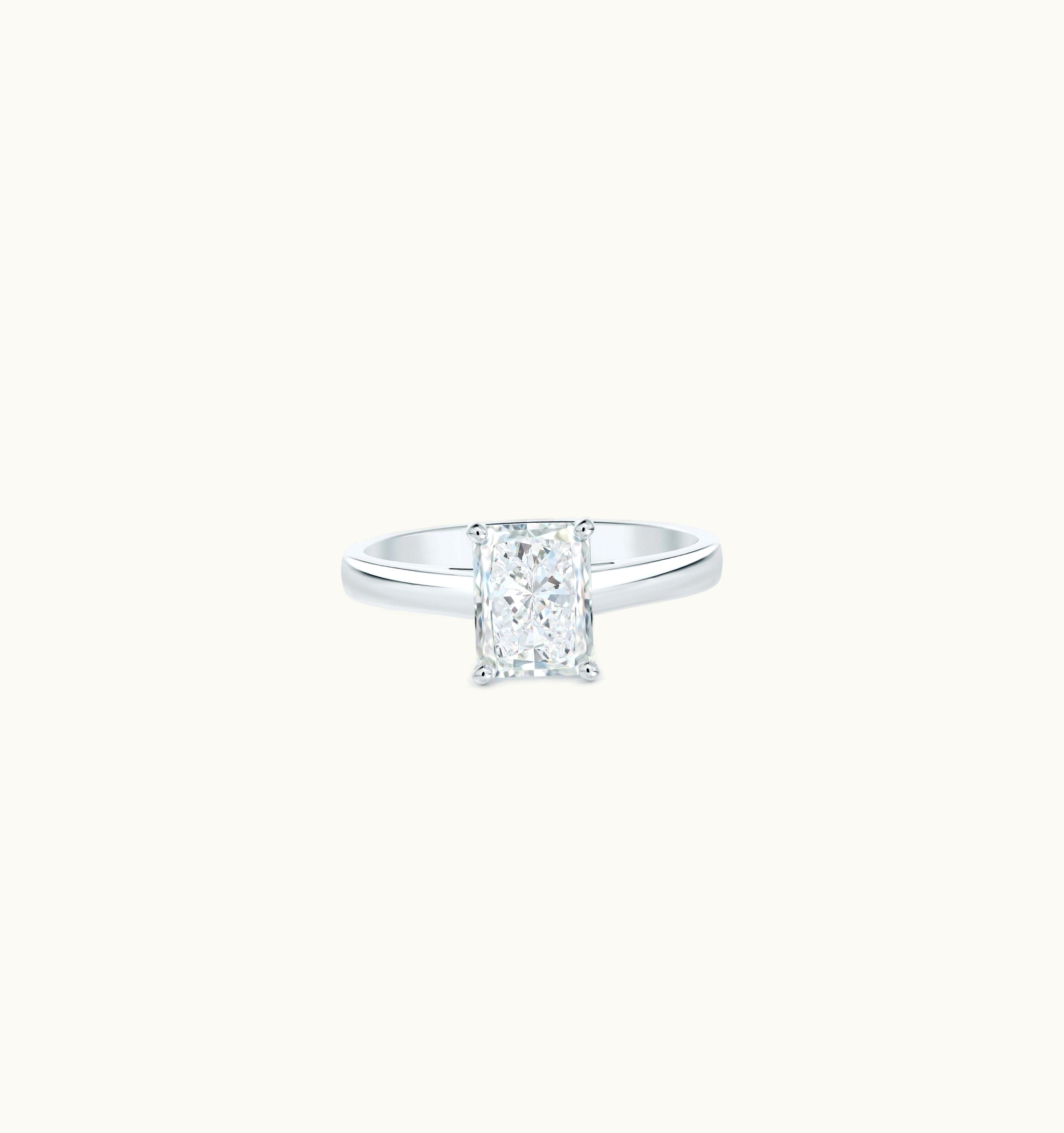 De Beers De Beers DB Classic Radiant Cut Diamond Ring In Platinum