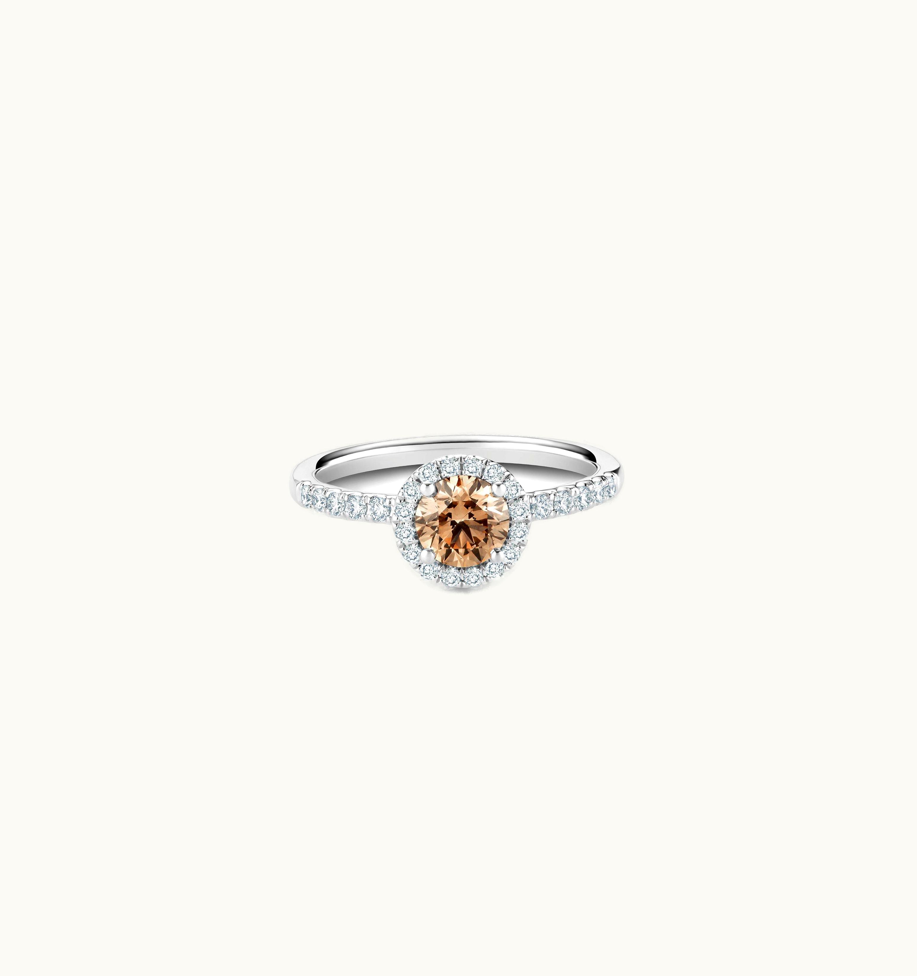 De Beers De Beers Aura Fancy Brown Round Brilliant Diamond Ring 0.5Ct