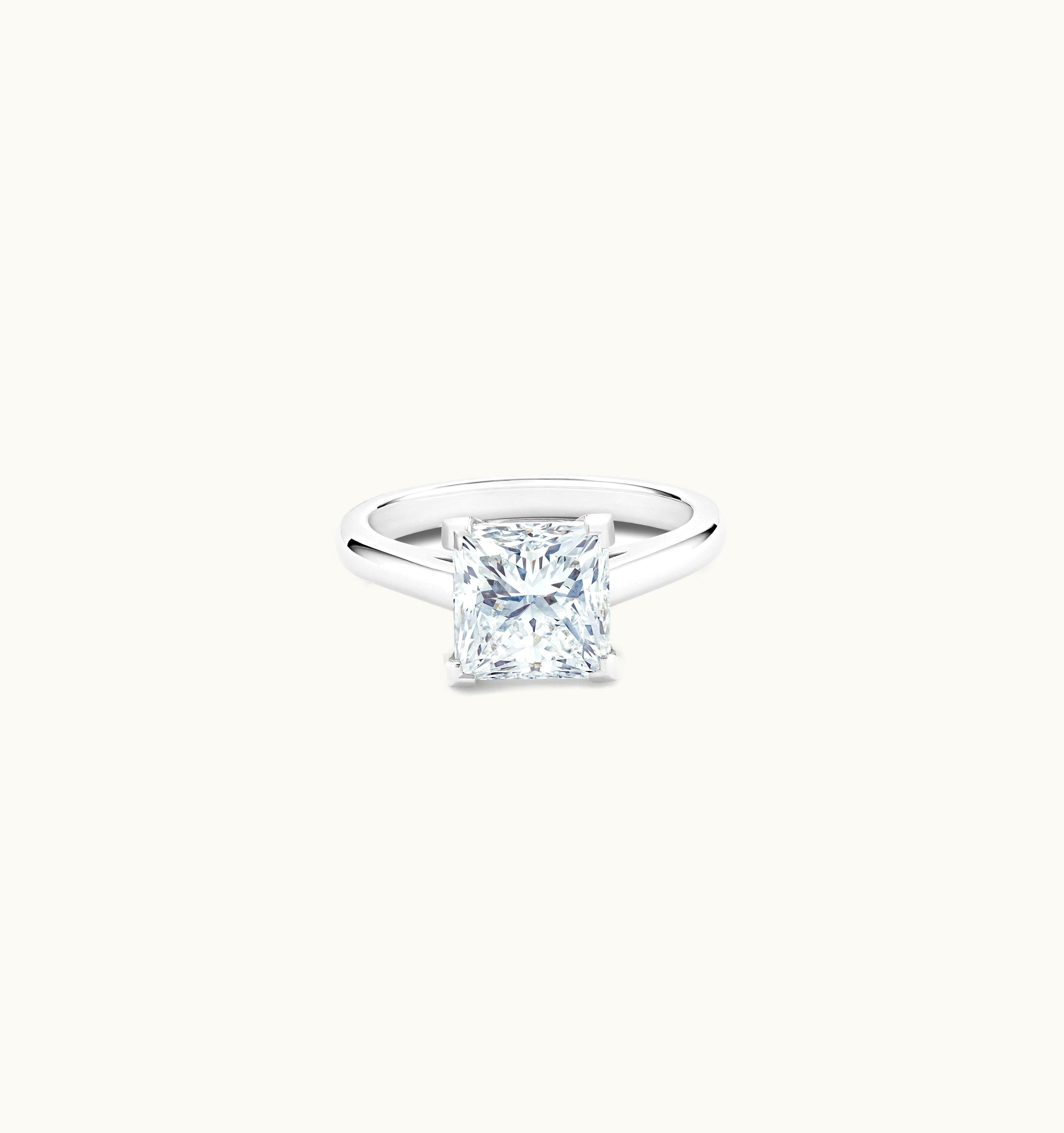 De Beers De Beers DB Classic Simple Shank Radiant Square Cut Diamond Ring