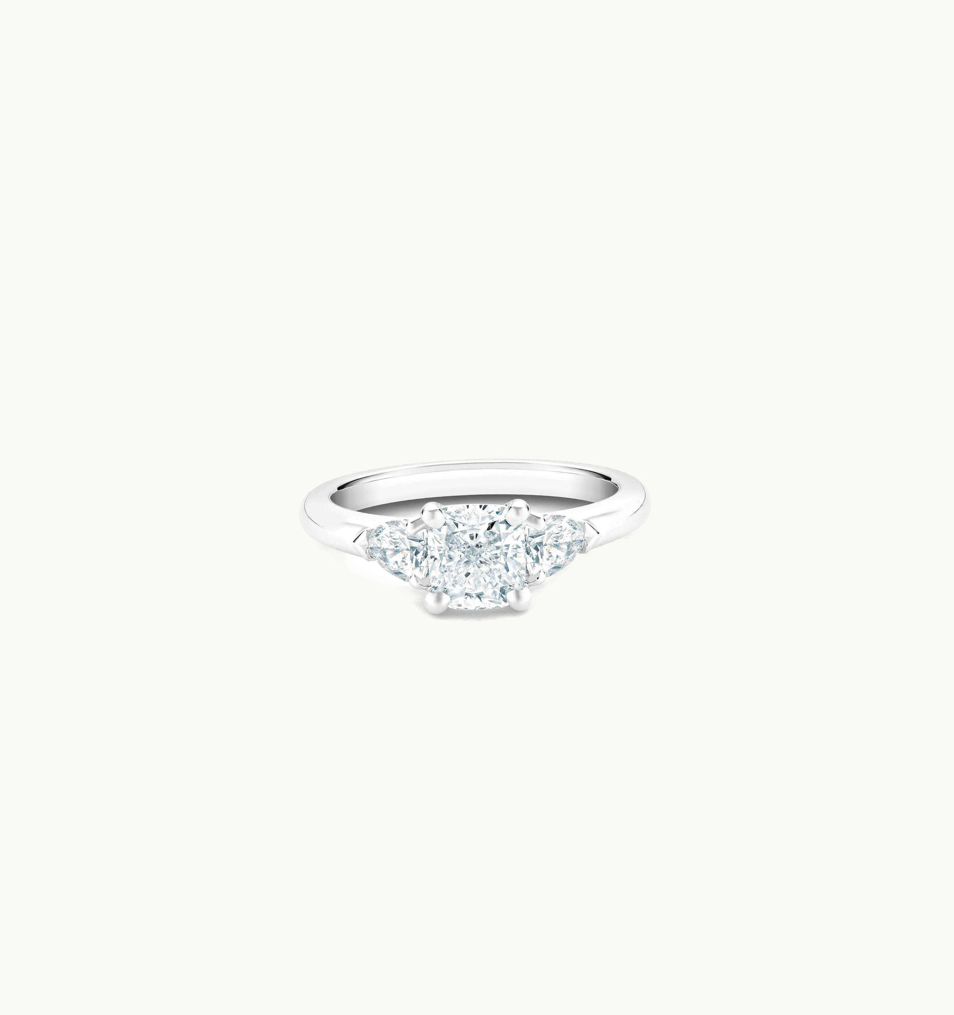 De Beers De Beers DB Classic Cushion-Cut And Pear-Shaped Diamond Ring