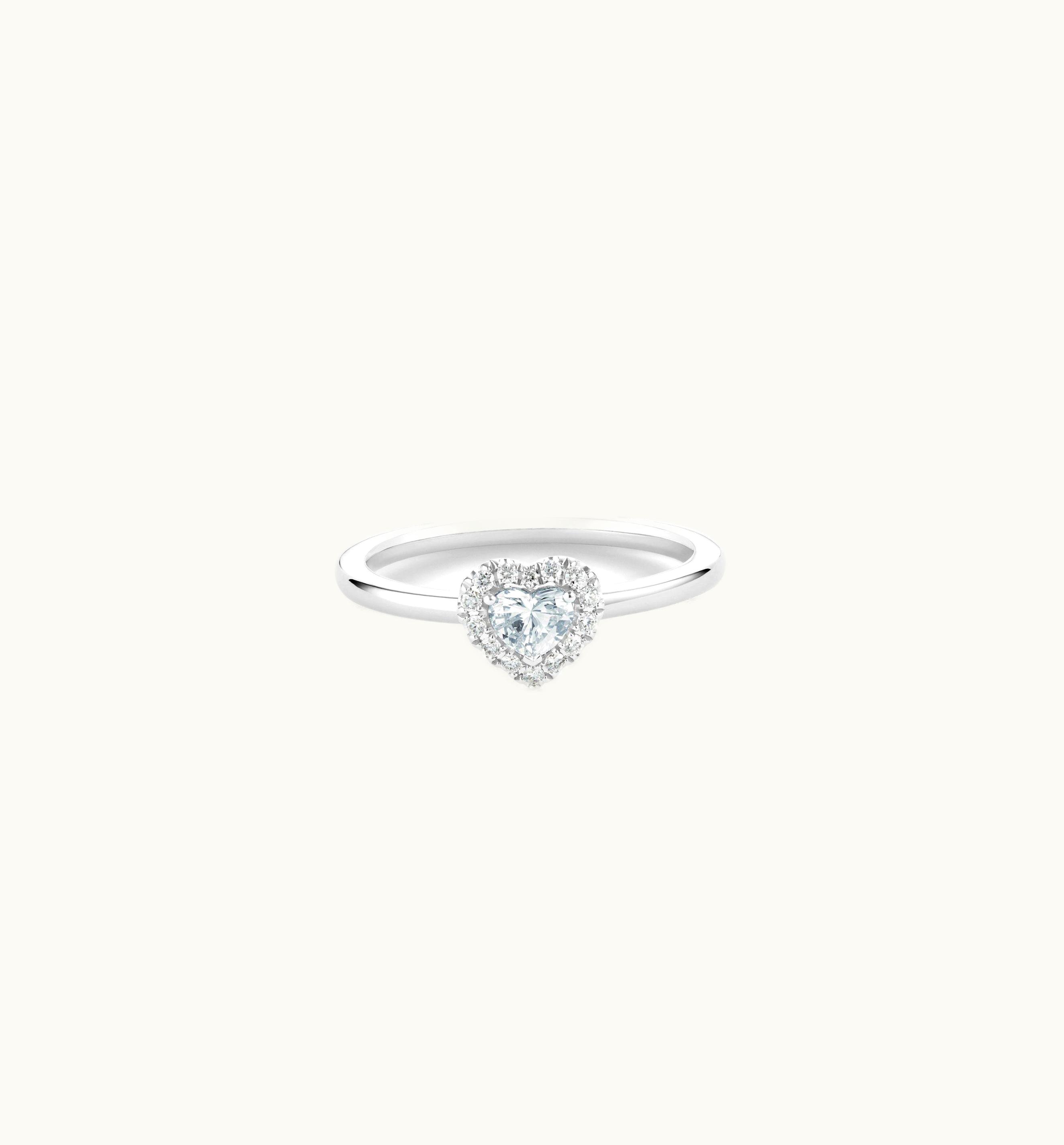 De Beers De Beers Aura Heart-Shaped Diamond Ring In Platinum