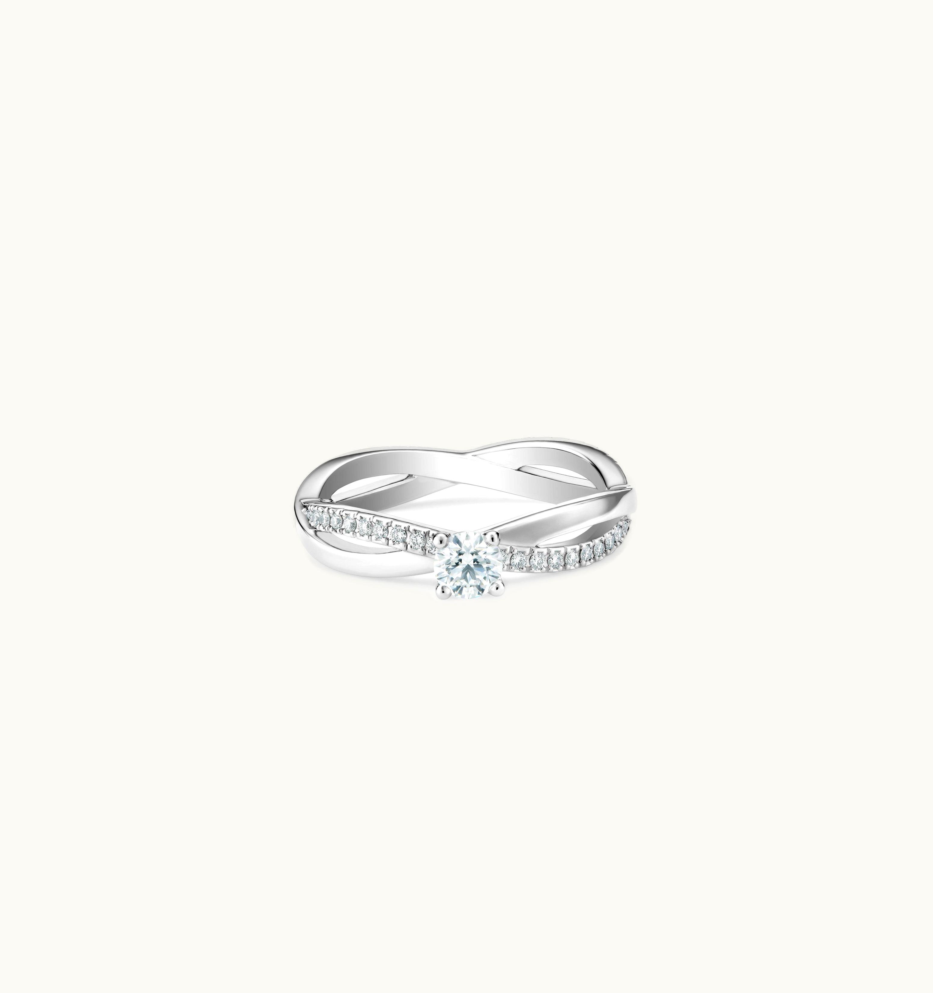 De Beers De Beers Infinity Round Brilliant Diamond Ring In Platinum