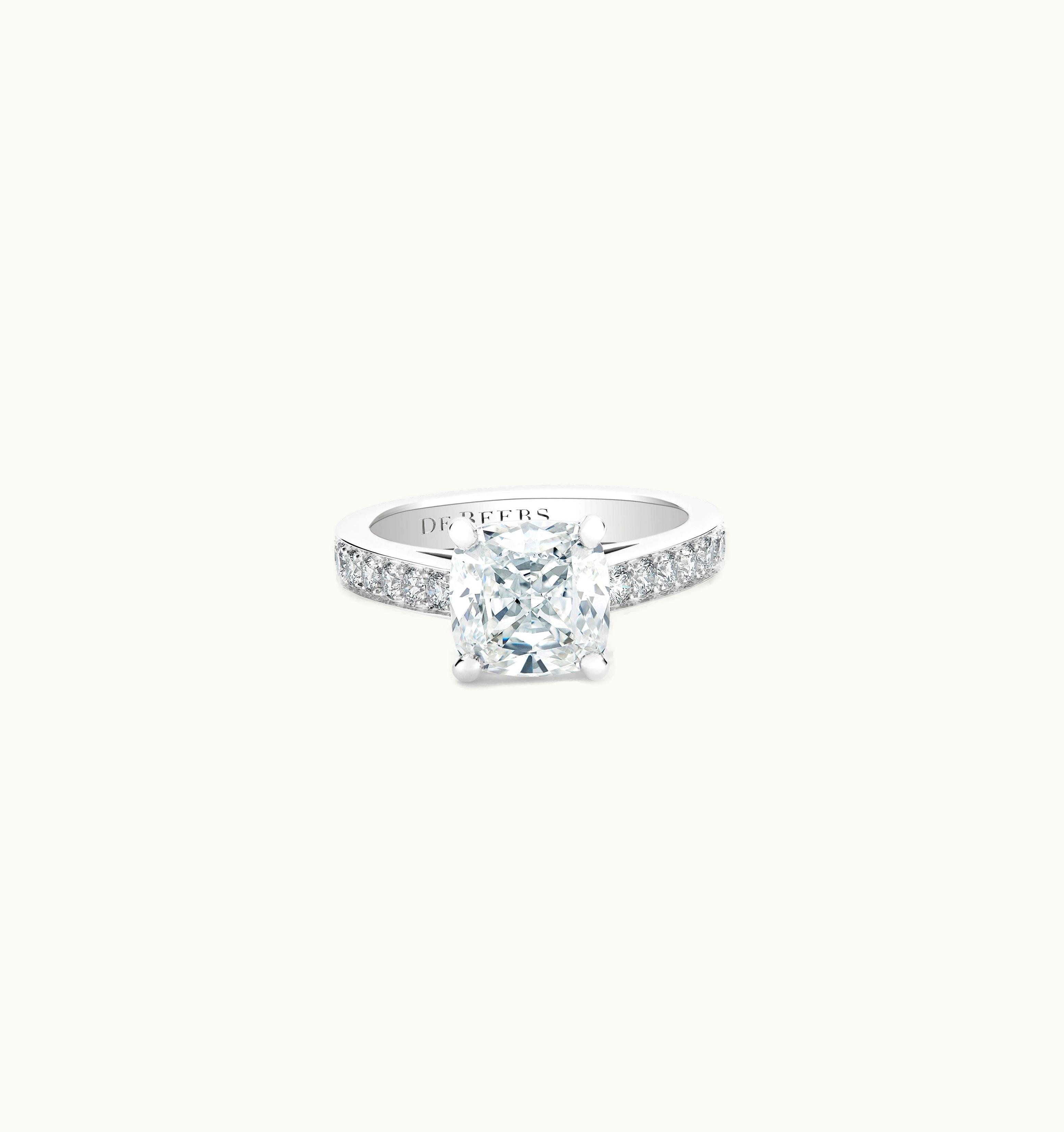 De Beers De Beers Old Bond Street Cushion-Cut Diamond Ring