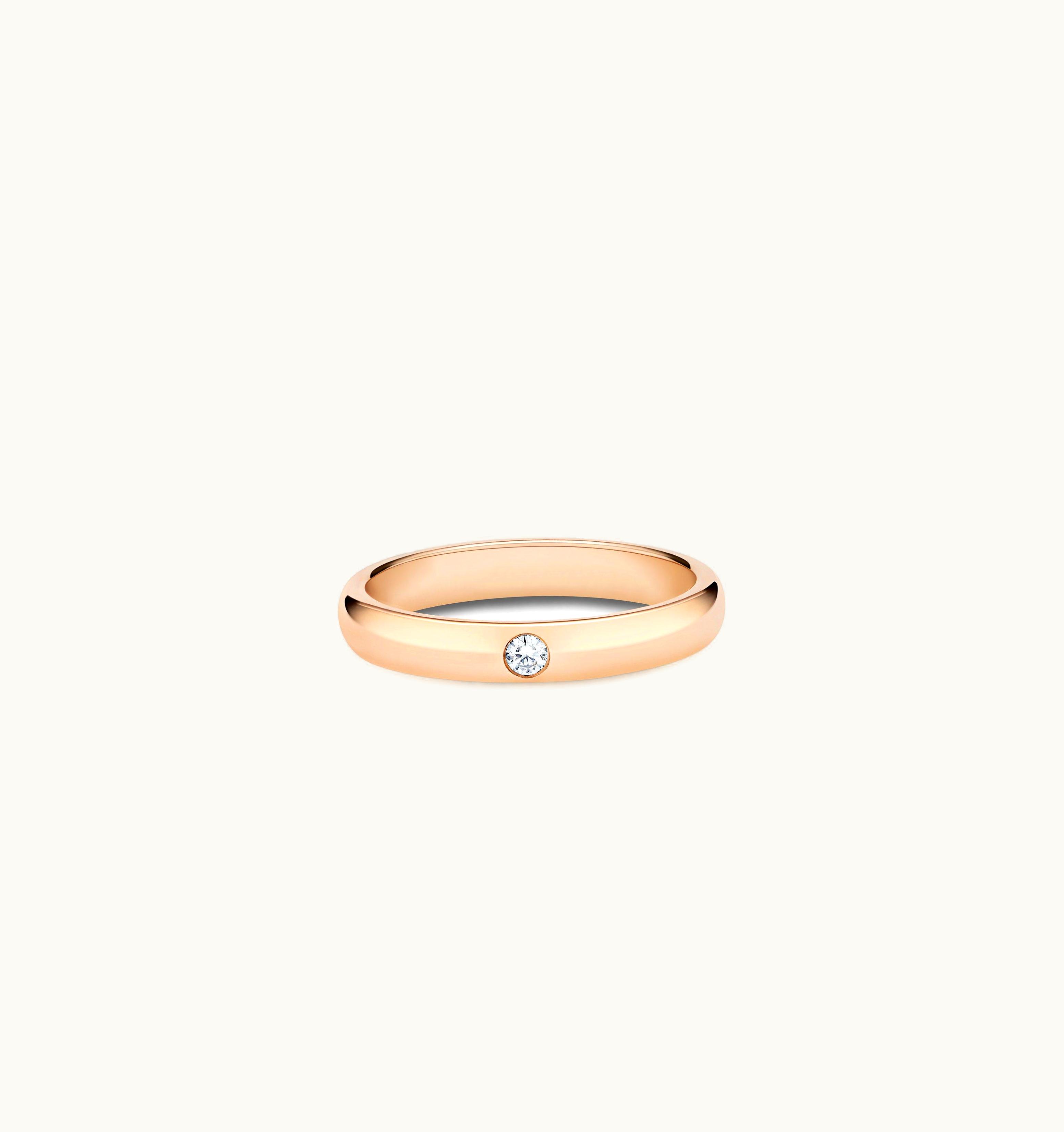 De Beers De Beers DB Classic One Diamond Band In Rose Gold UZ0178508