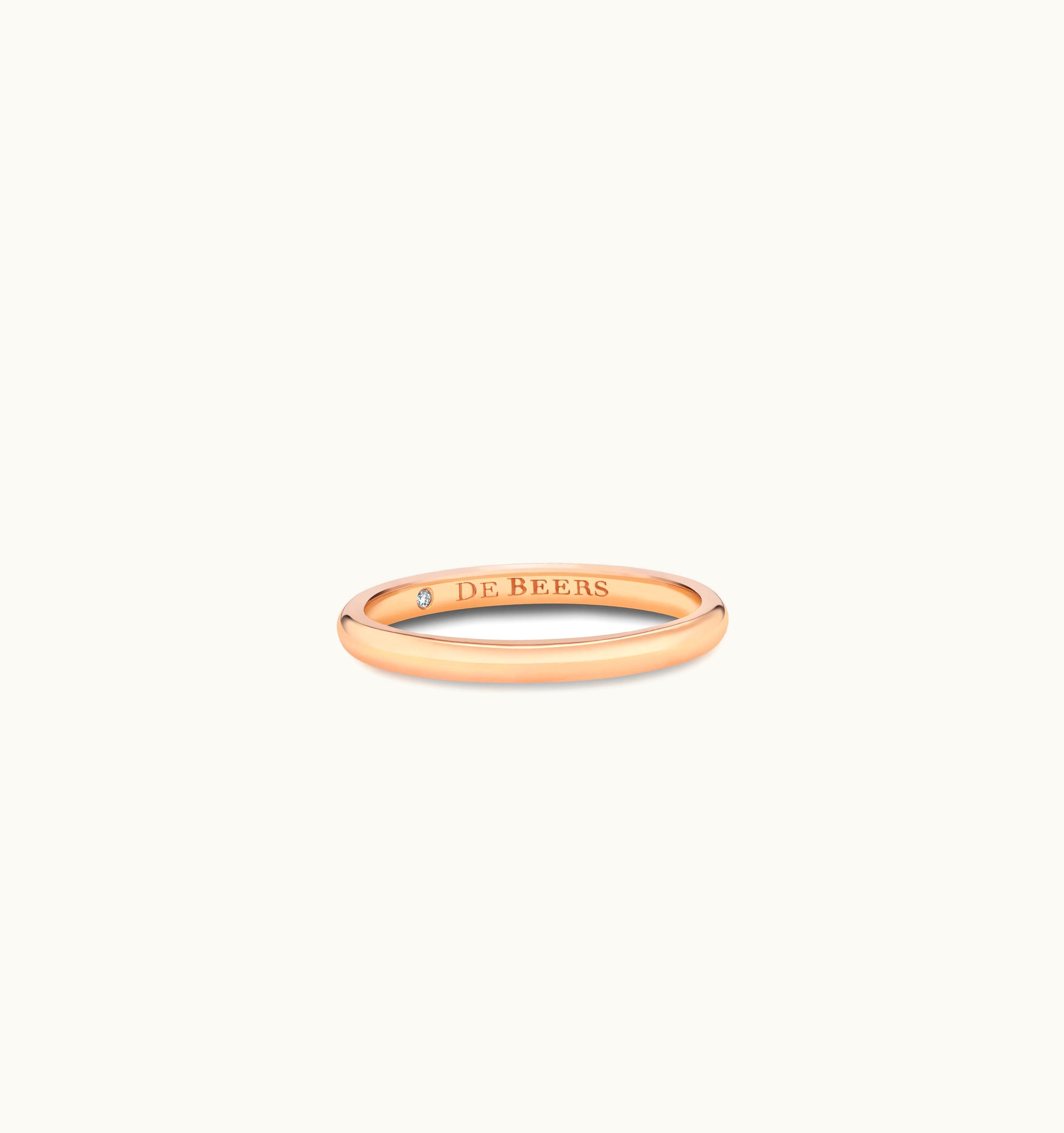 De Beers De Beers DB Classic Band In Rose Gold