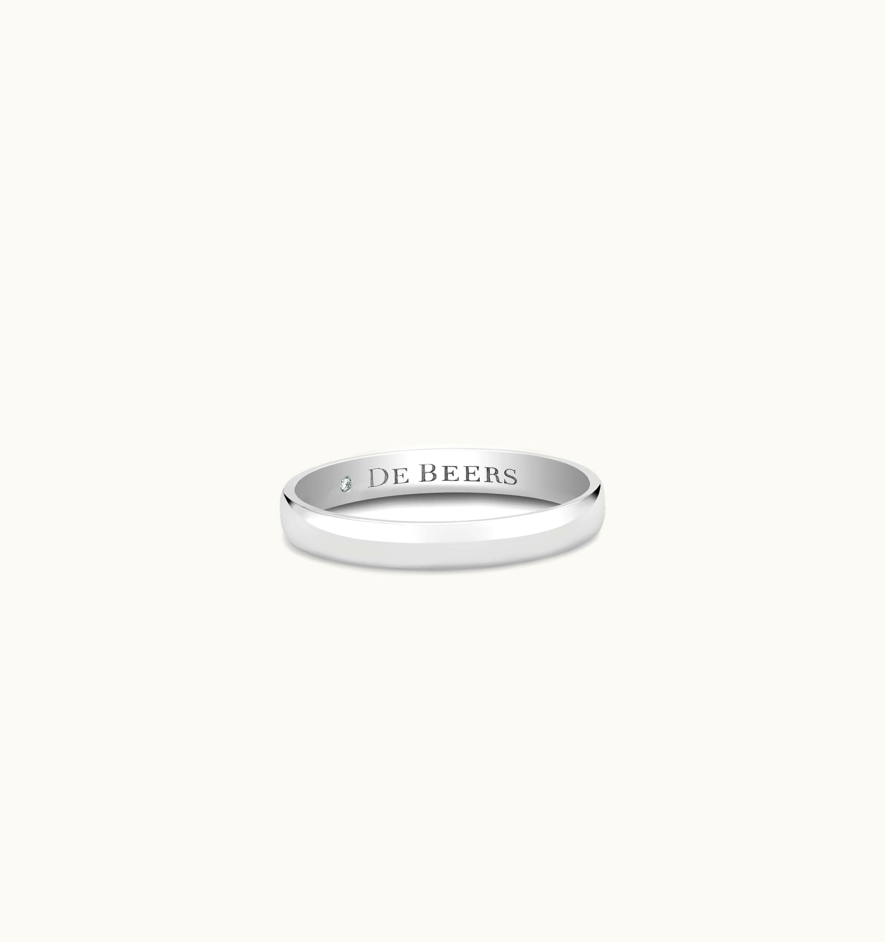 De Beers De Beers Wide Court Band In Platinum UZ0178516