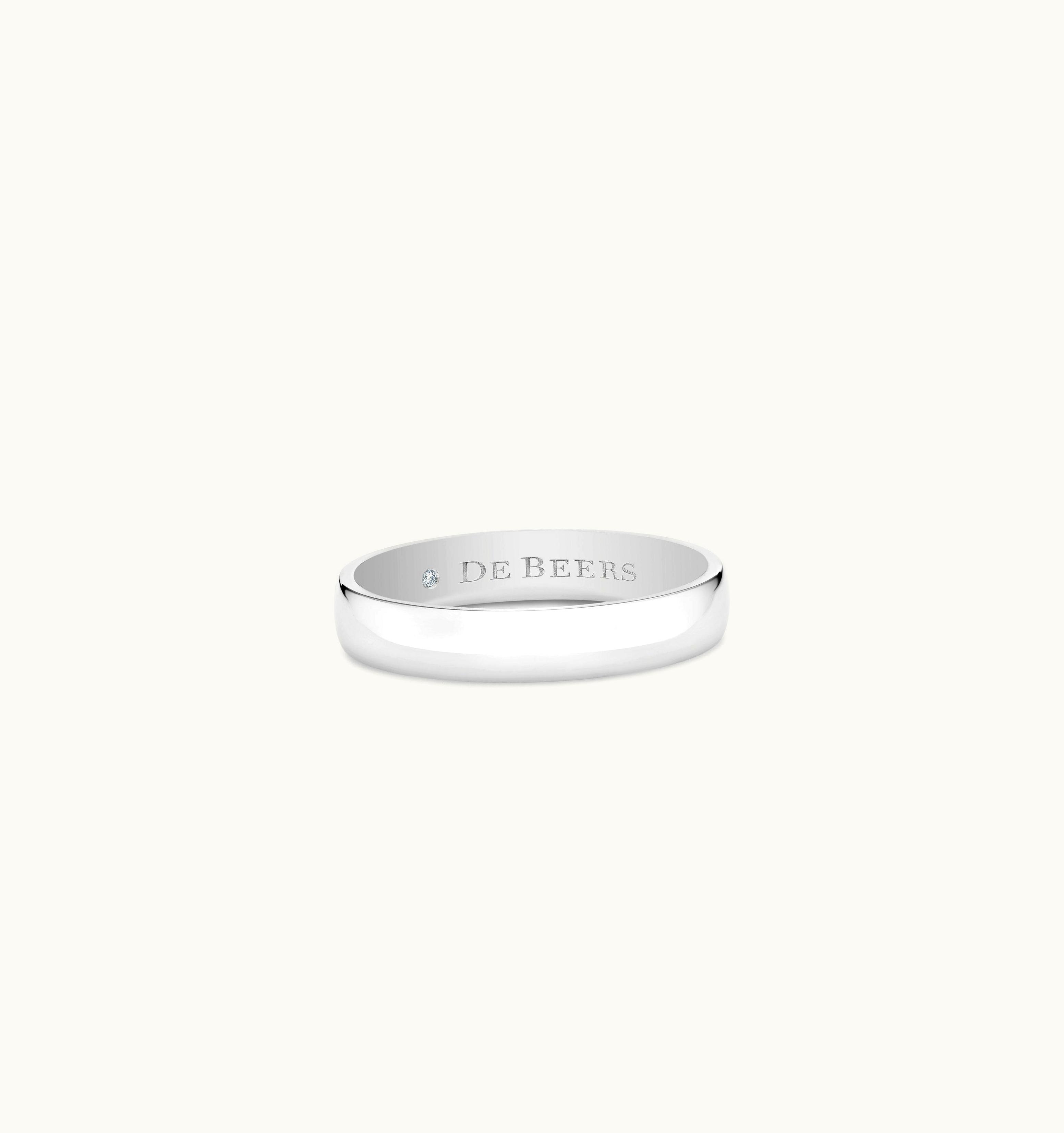 De Beers De Beers Wide Court Band In Platinum UZ0178517