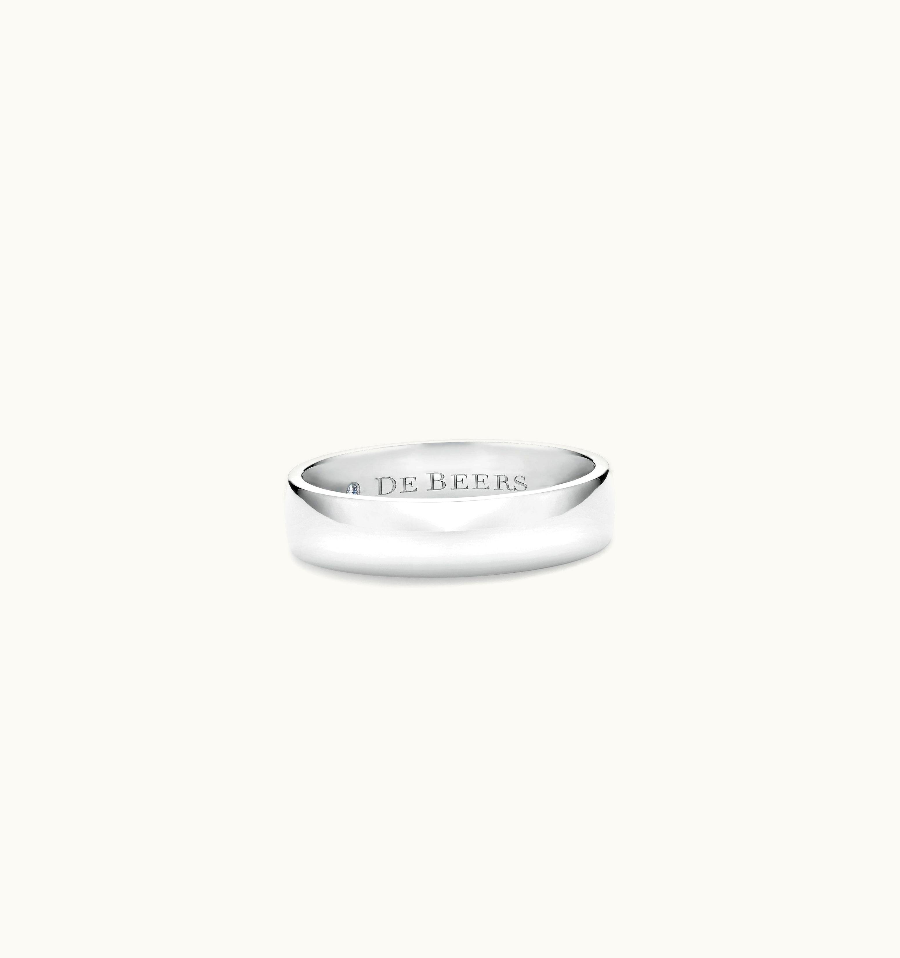 De Beers De Beers Wide Court Band In Platinum UZ0178518