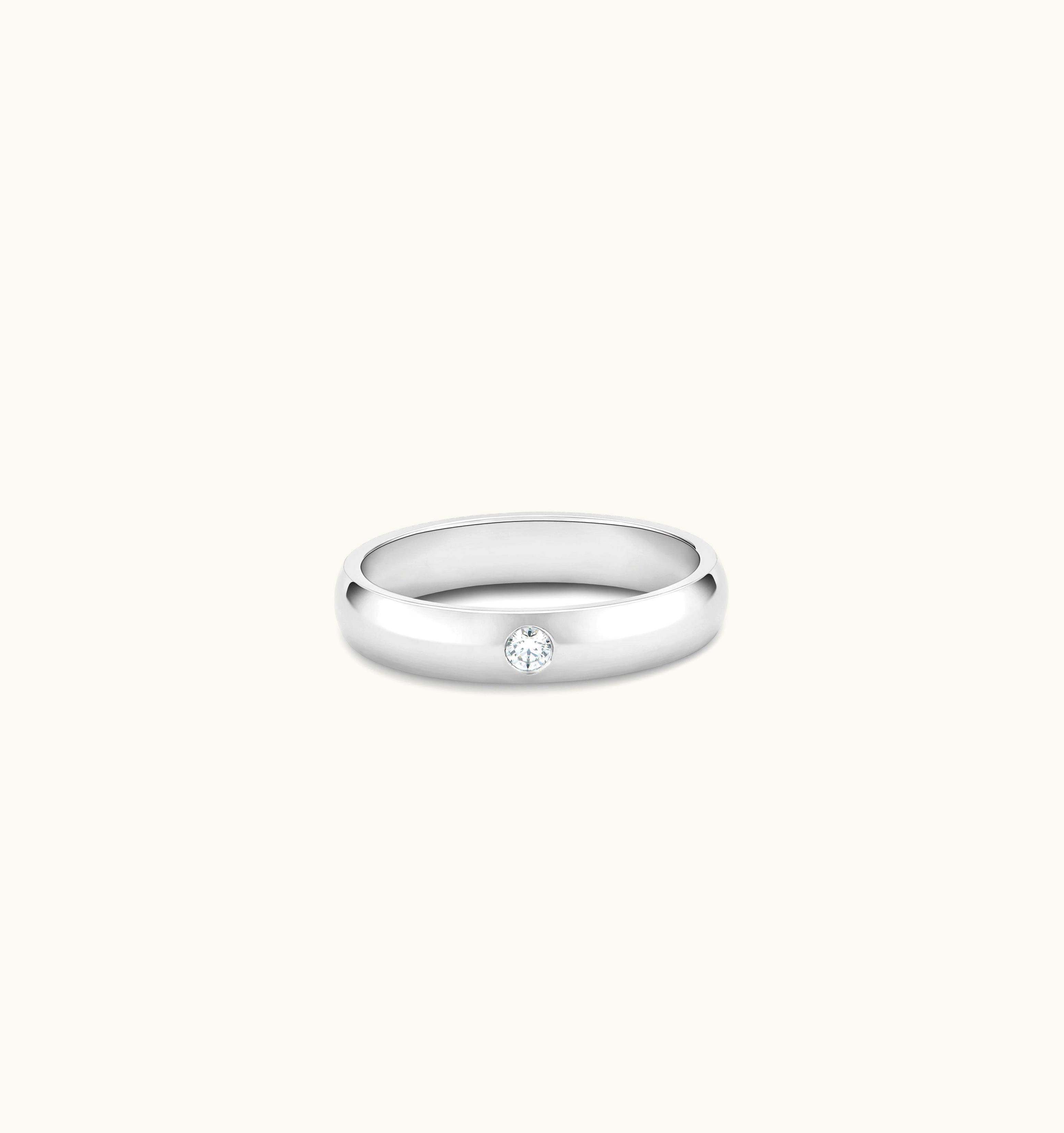 De Beers De Beers DB Classic One Diamond Band In Platinum UZ0178522