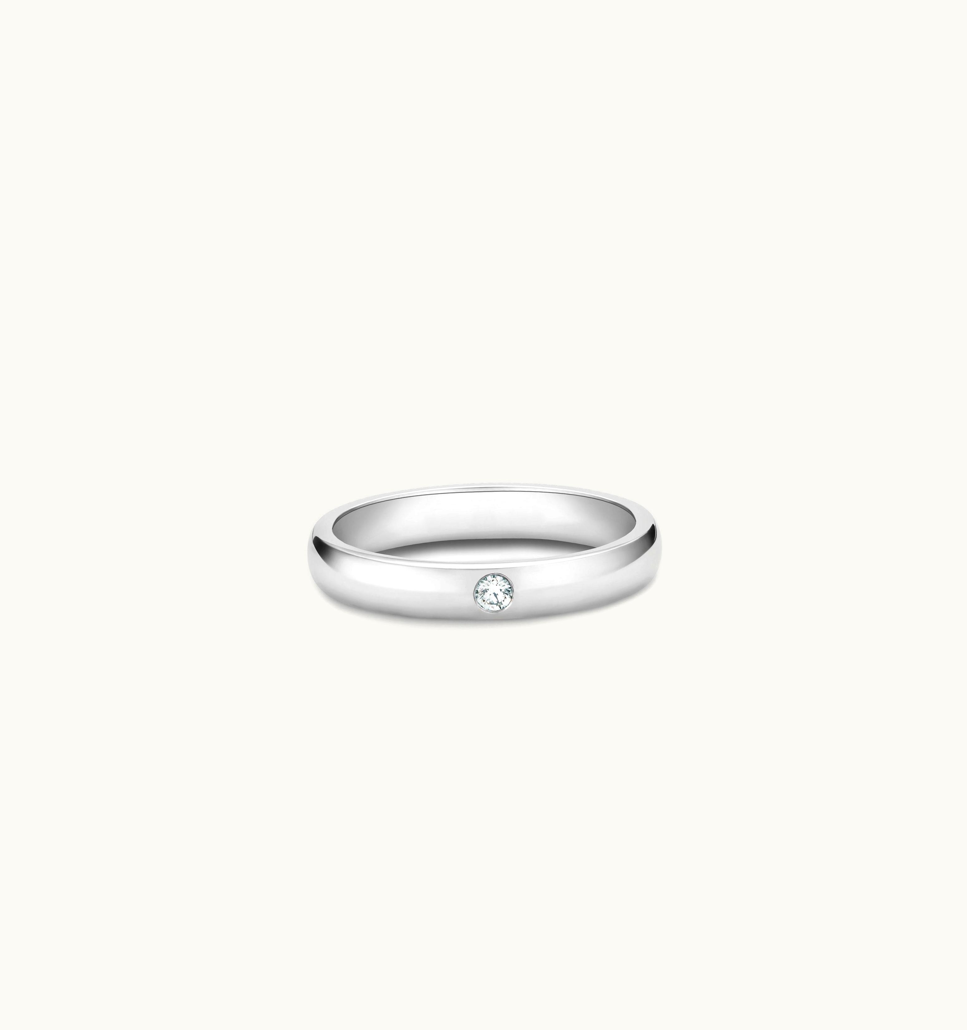 De Beers De Beers DB Classic One Diamond Band In Platinum UZ0178523