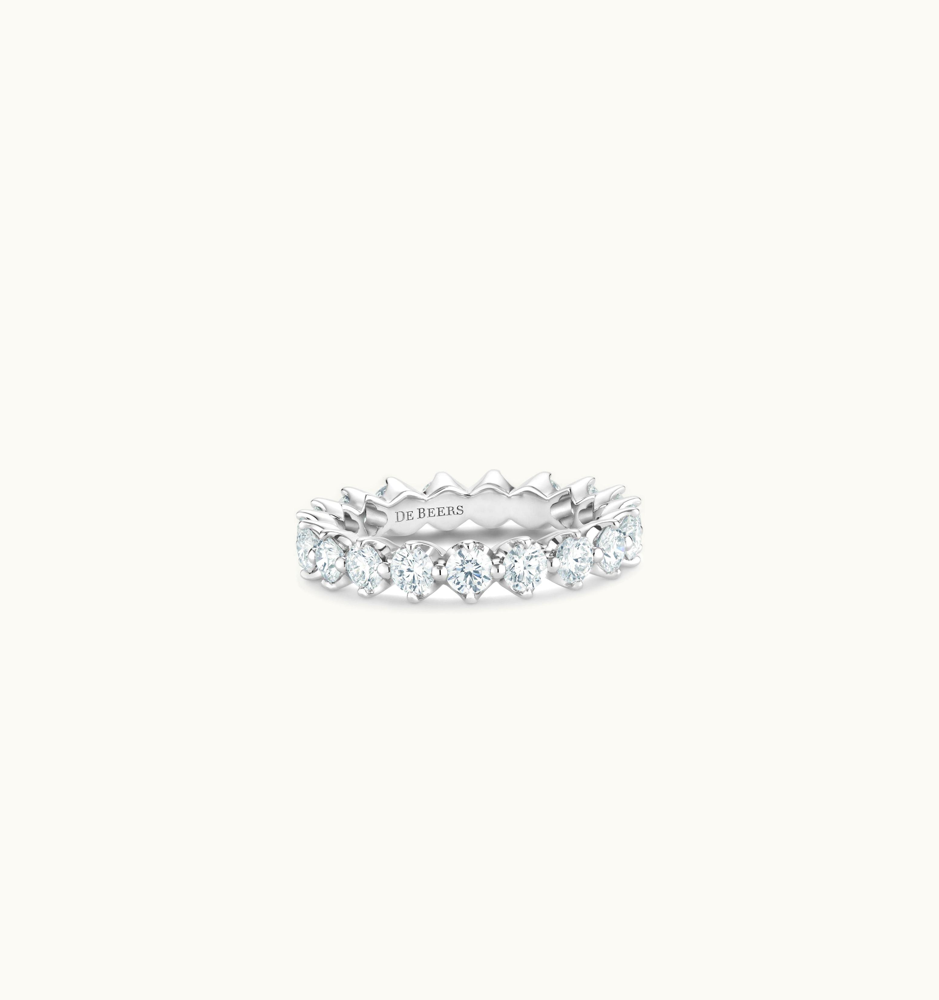 De Beers De Beers Allegria Small Eternity Band In Platinum