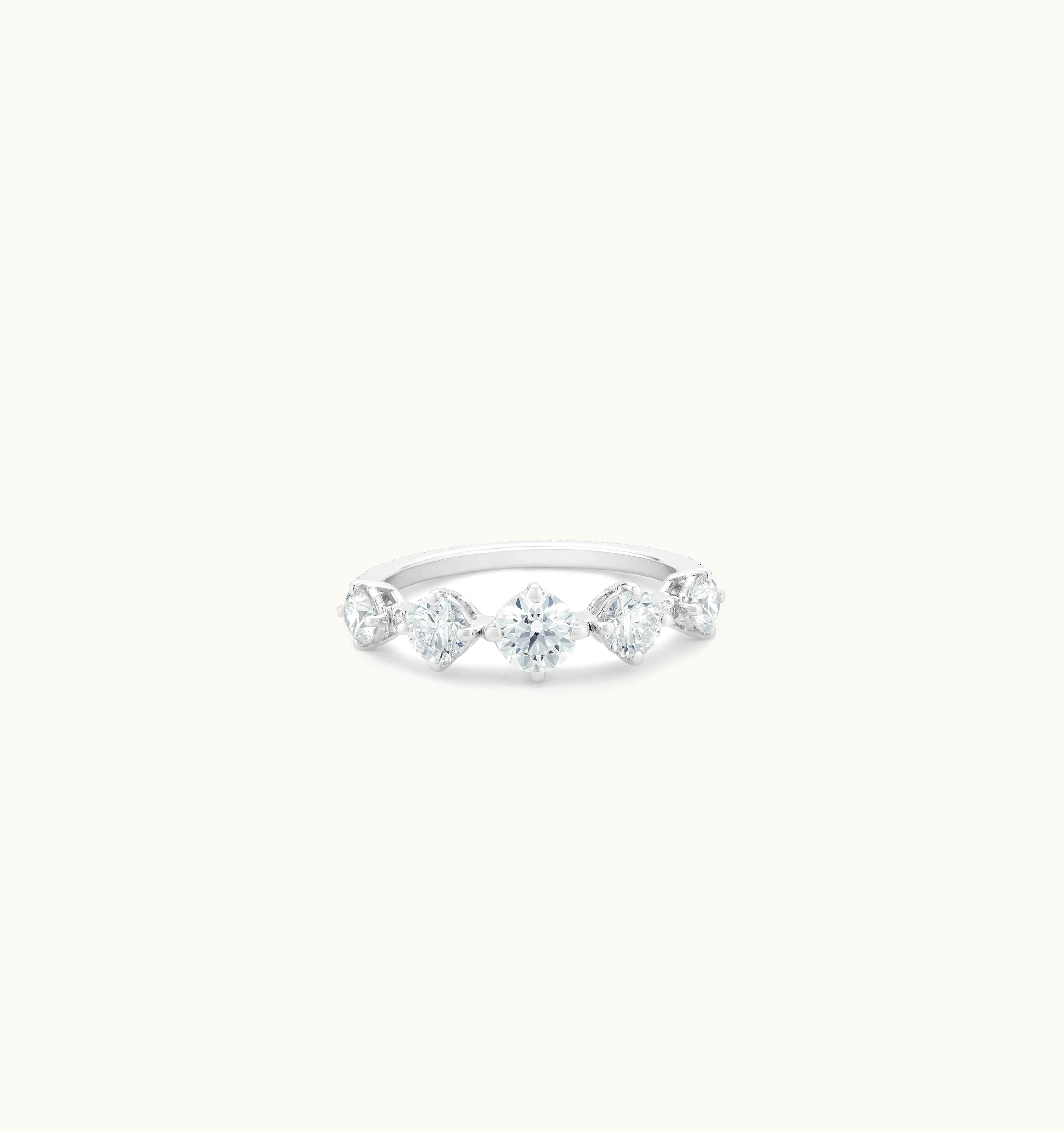 De Beers De Beers Arpeggia One Row Ring In White Gold