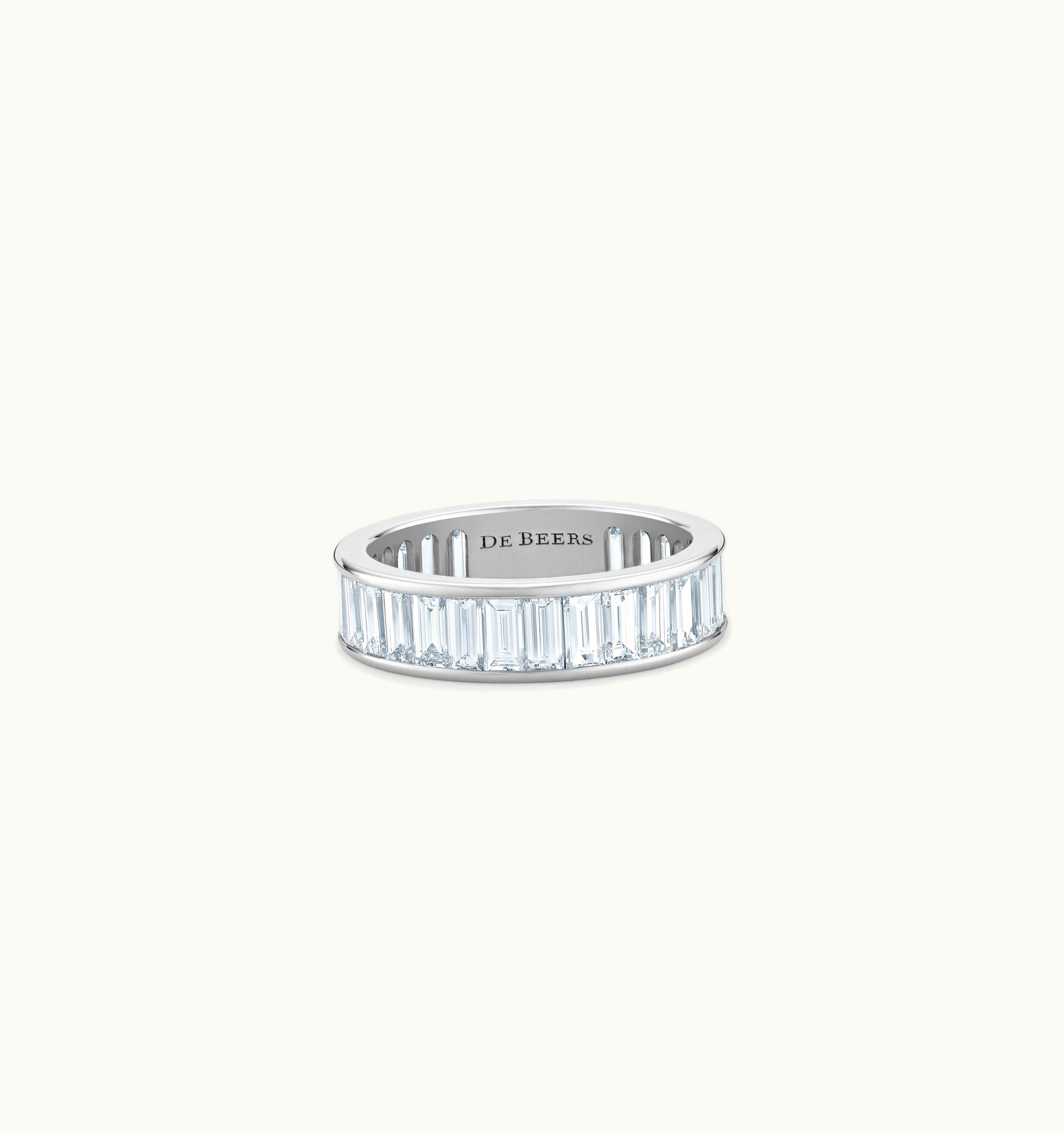 De Beers De Beers DB Classic Baguette-Cut Eternity Band In Platinum