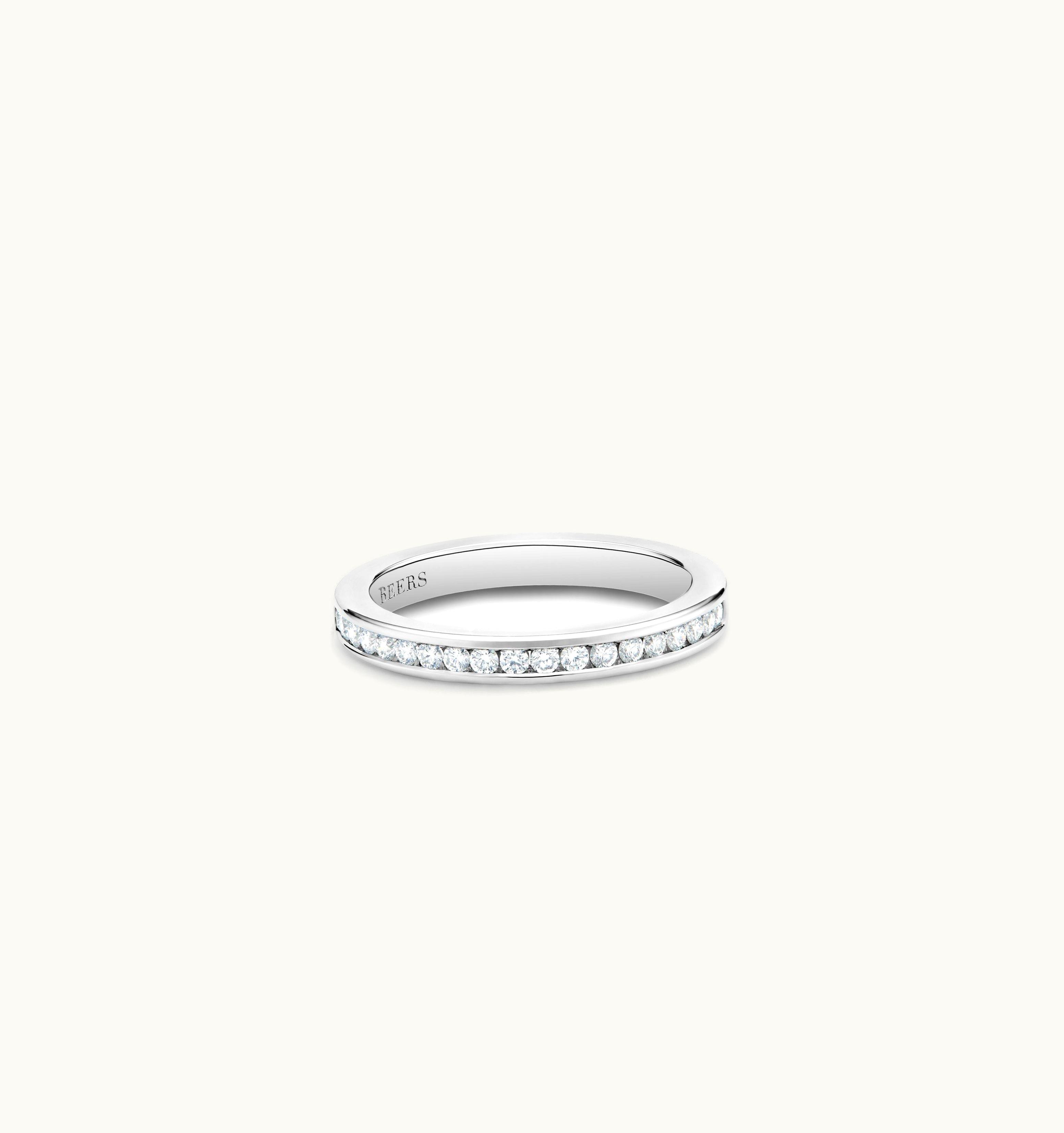 De Beers De Beers Channel-Set Half Eternity Band In Platinum