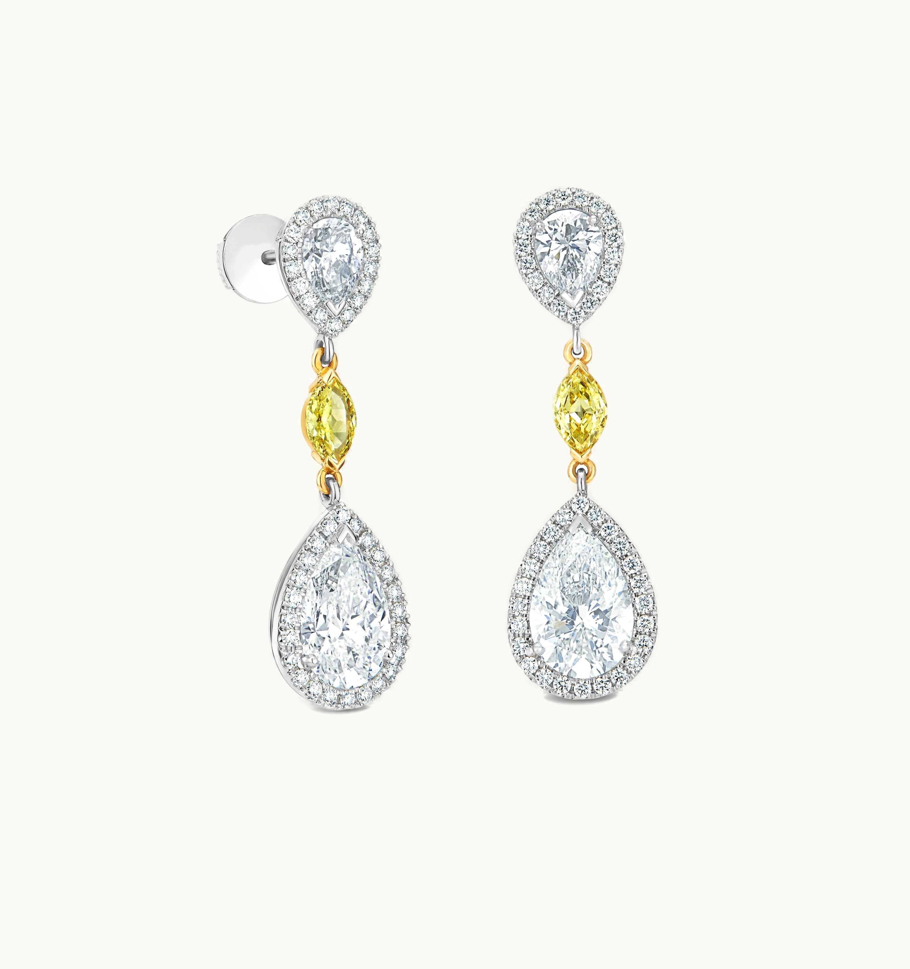 De Beers De Beers Aura Pear-Shaped Diamond Earrings UZ0178549