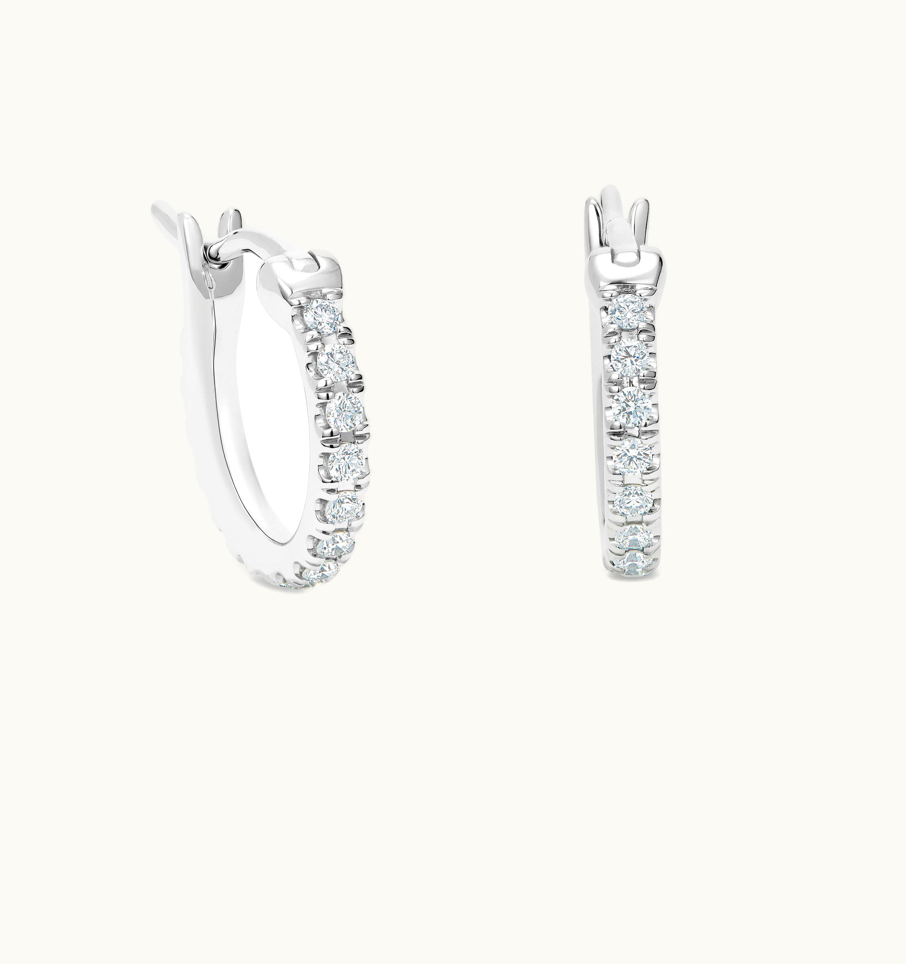 De Beers De Beers DB Classic Hoop Earrings In White Gold UZ0178551