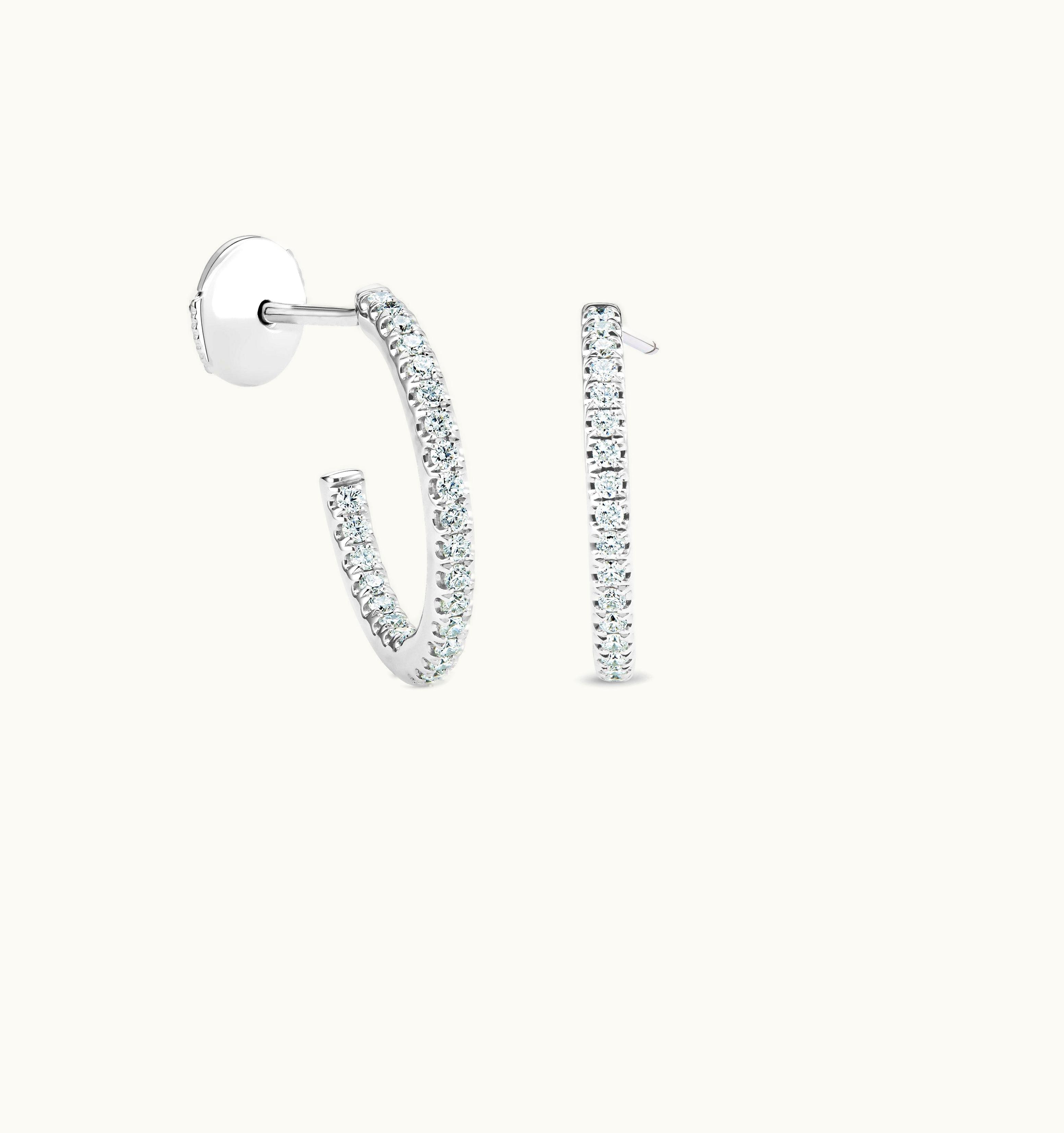 De Beers De Beers DB Classic Hoop Earrings In White Gold UZ0178552