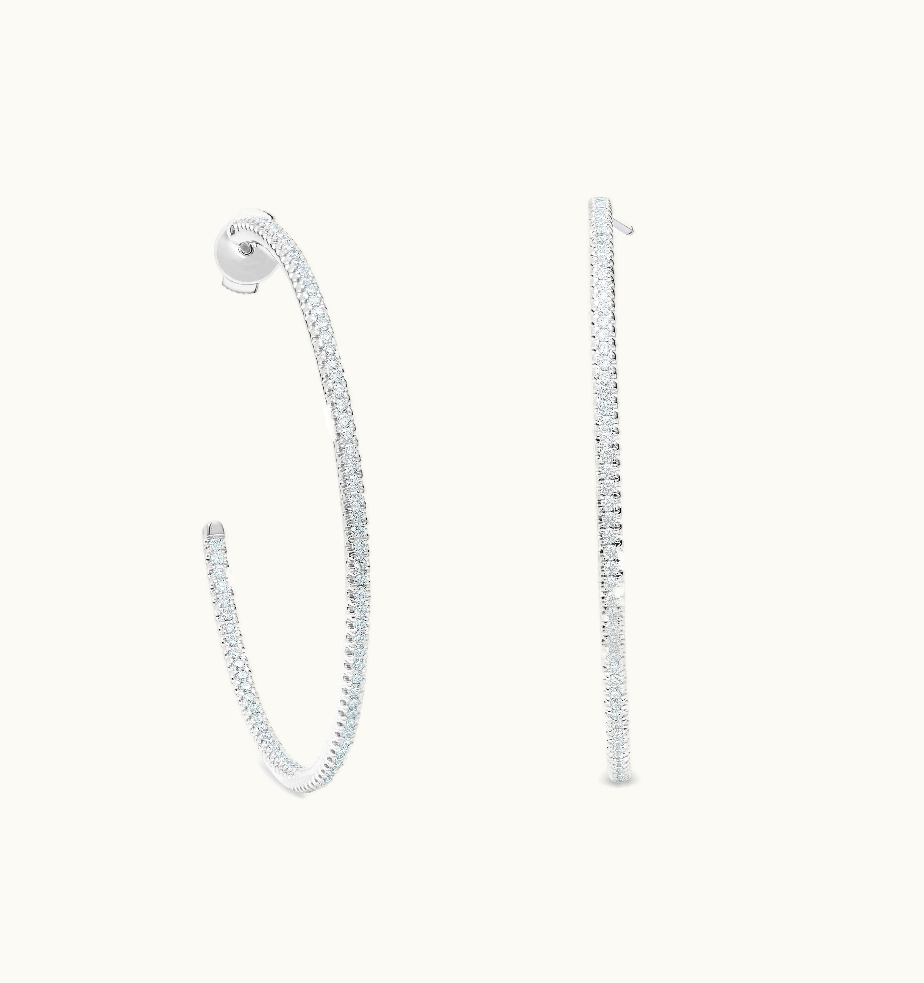De Beers De Beers DB Classic Hoop Earrings In White Gold UZ0178554