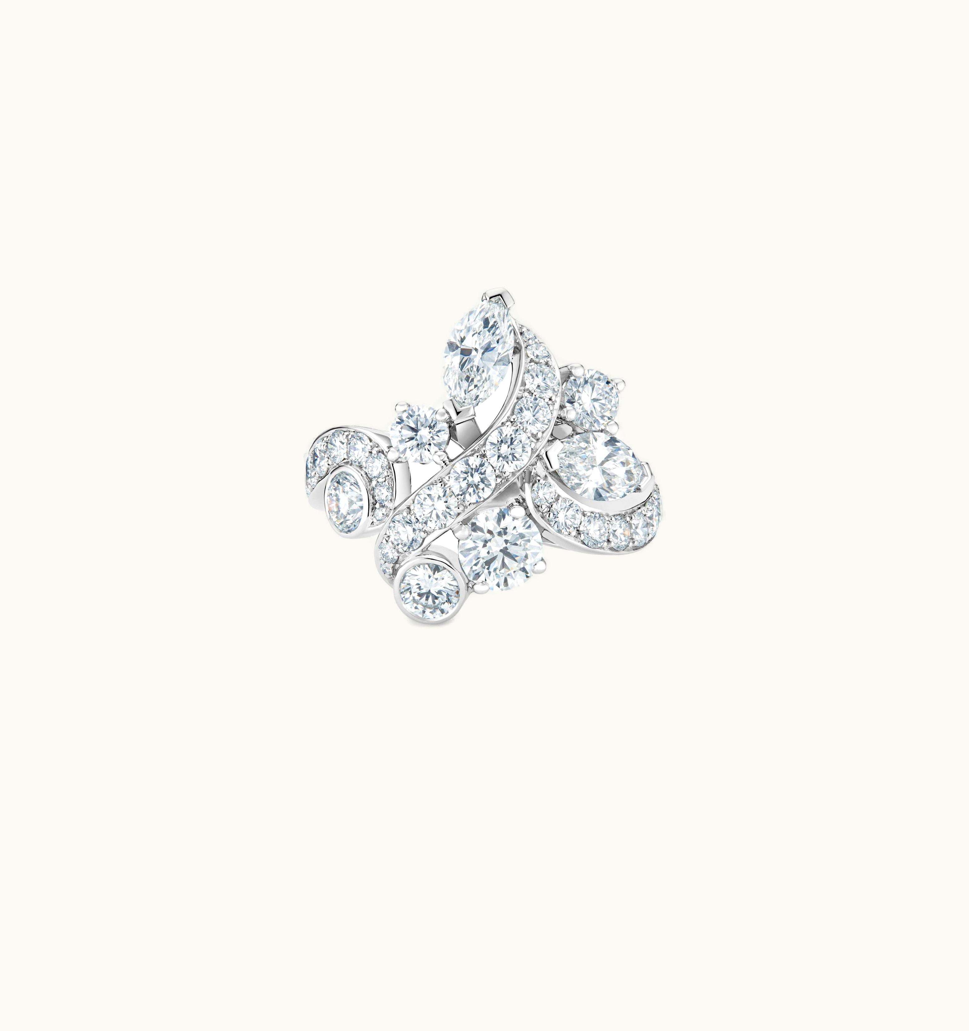 De Beers De Beers Adonis Rose Cluster Ring In White Gold