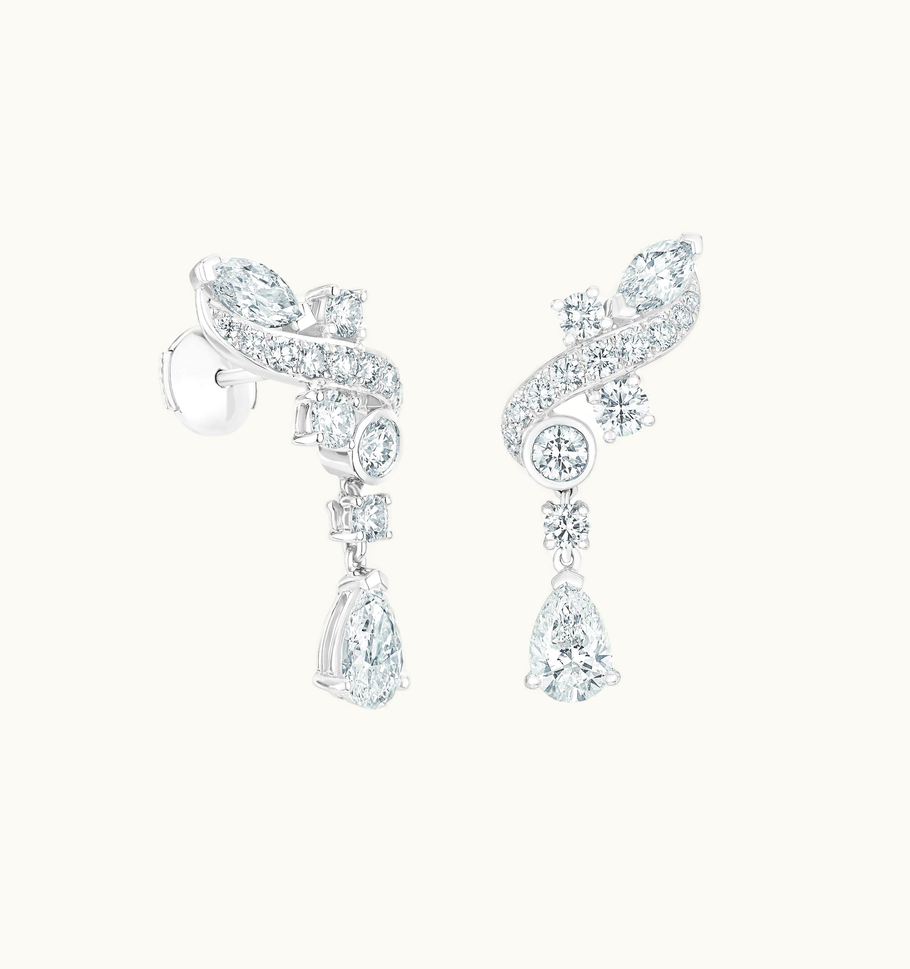 De Beers De Beers Adonis Rose Climber Earrings In White Gold