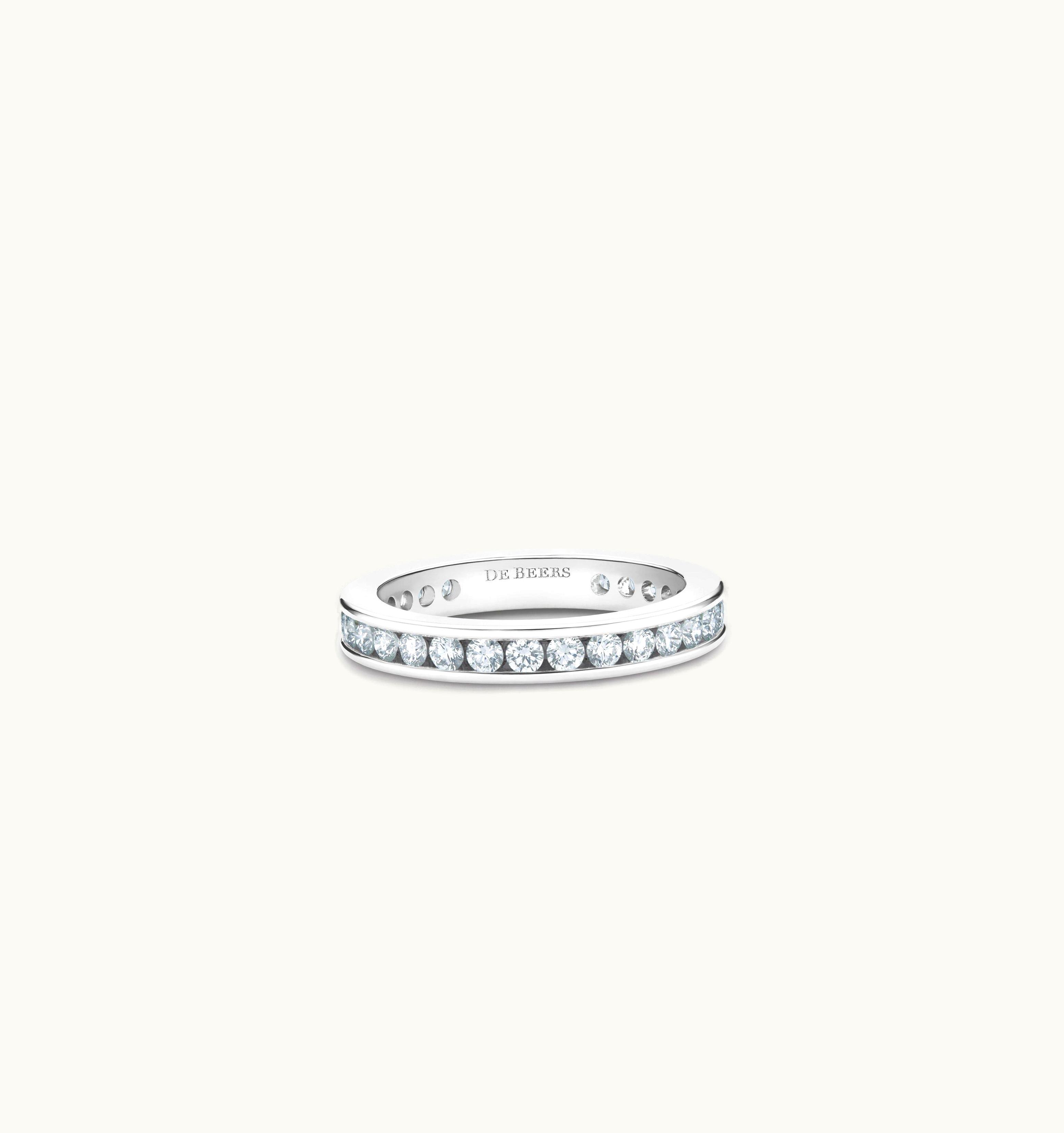 De Beers De Beers Channel-Set Eternity Band In Platinum