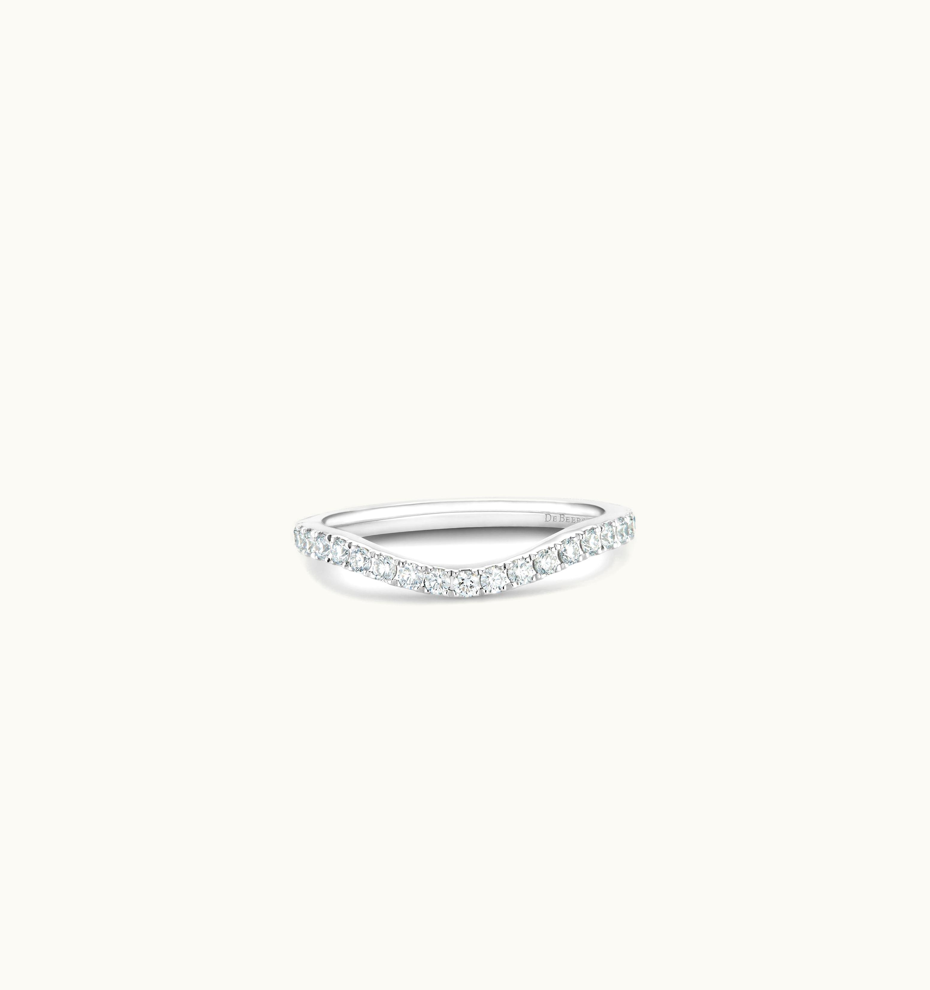 De Beers De Beers DB Classic Half Eternity Shaped Band In Platinum