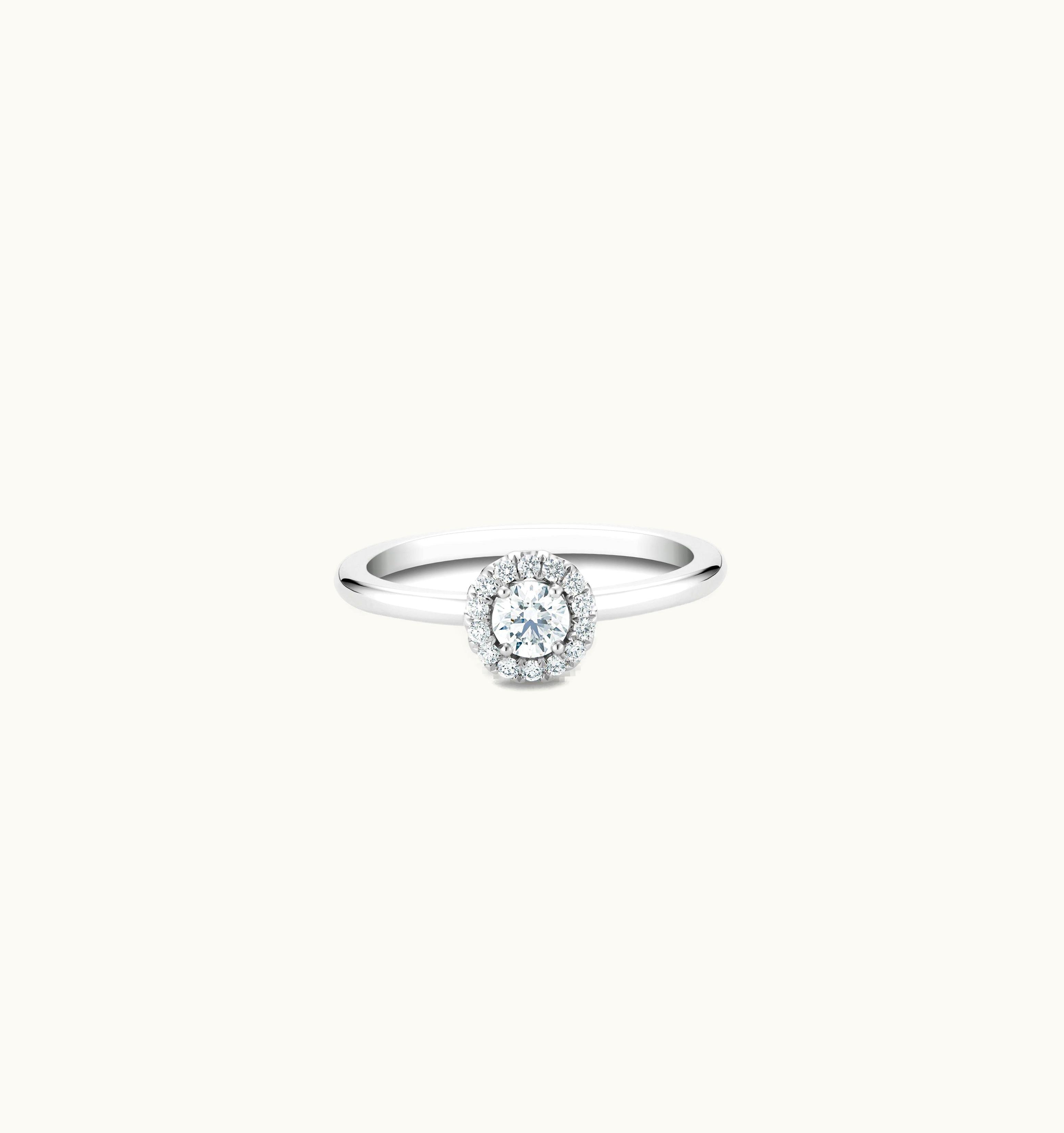 De Beers De Beers Aura Round Brilliant Diamond Ring In Platinum