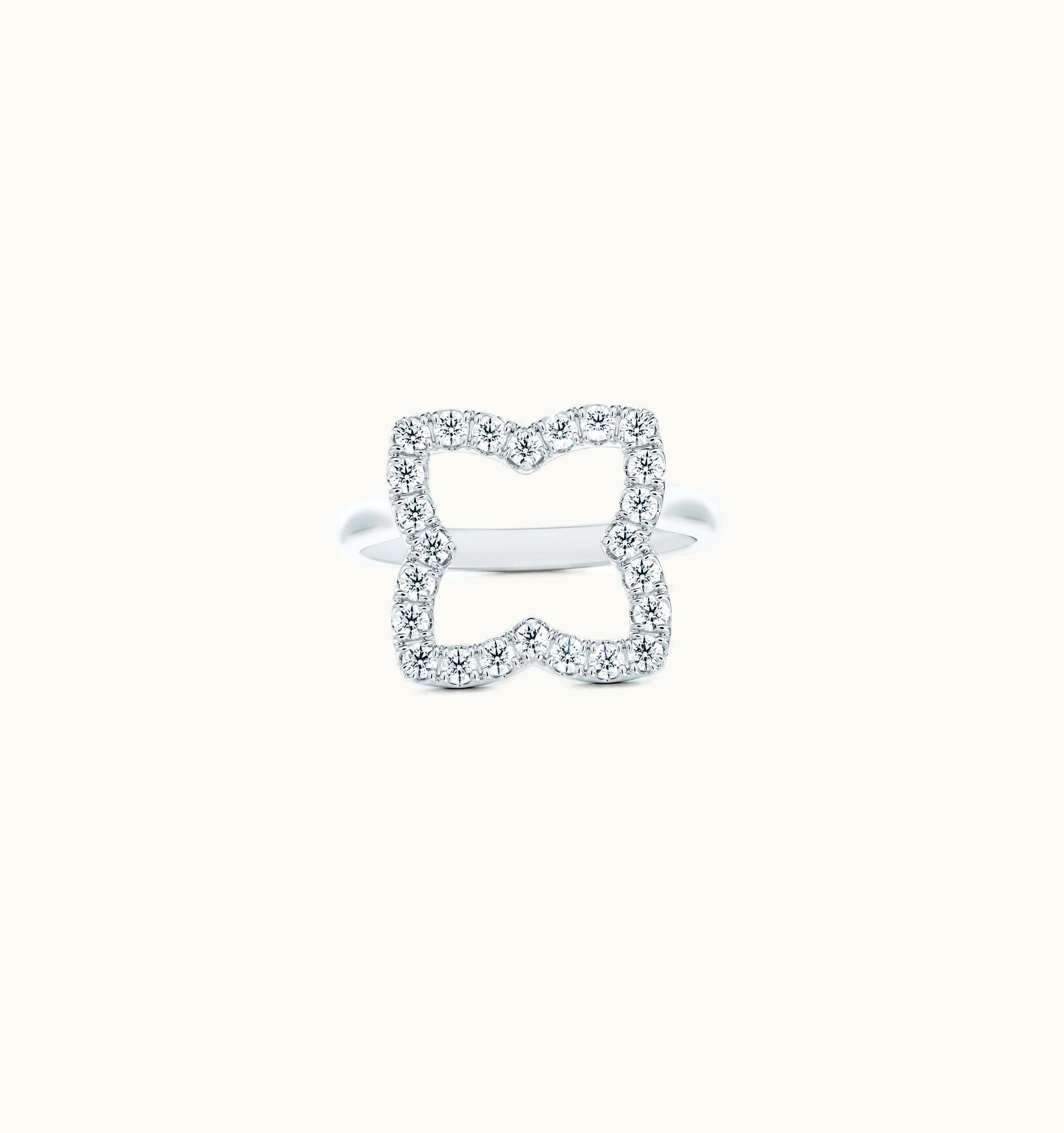 De Beers De Beers Enchanted Lotus Crown Ring In Platinum