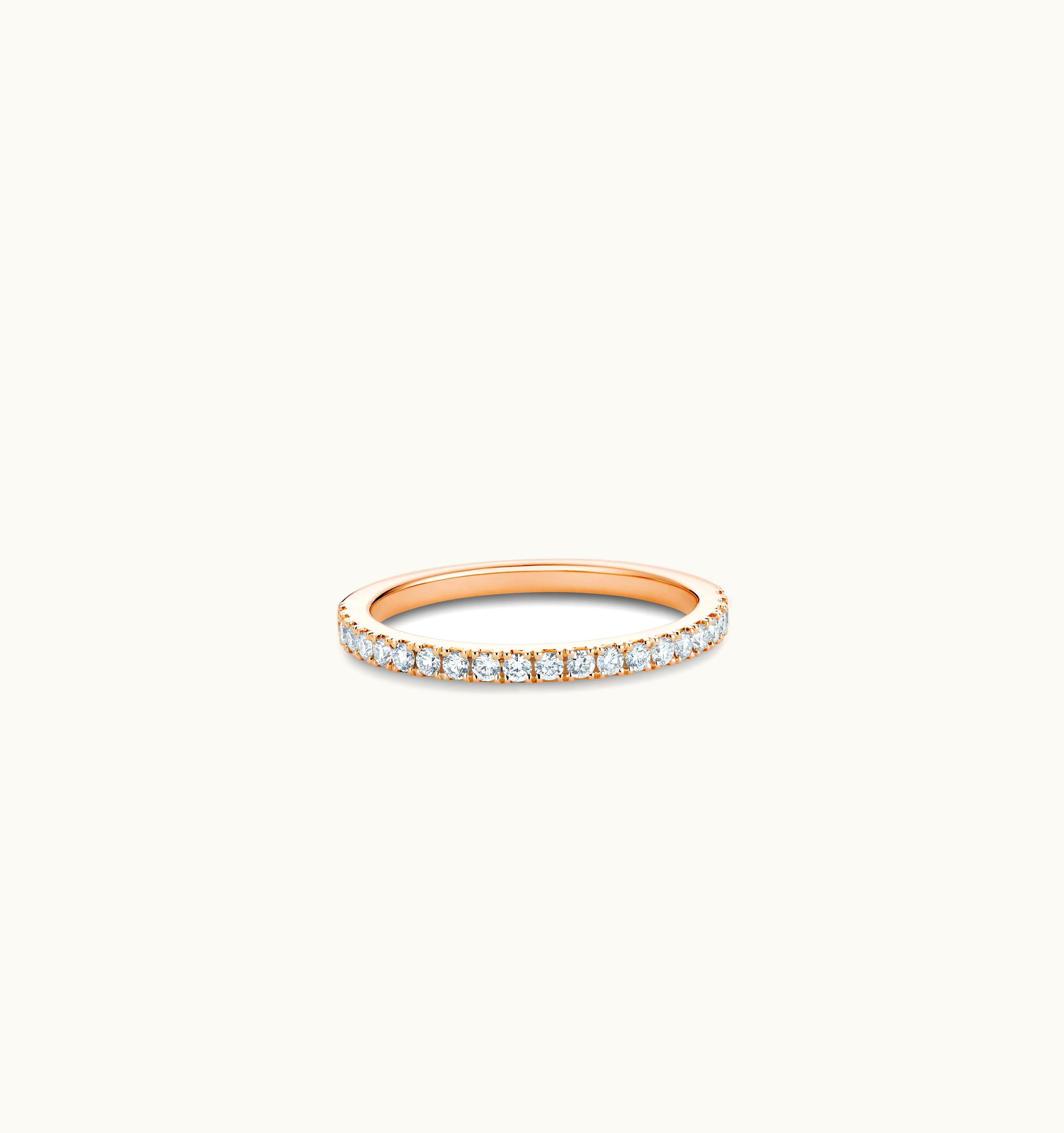 De Beers De Beers DB Classic Half Eternity Band In Rose Gold