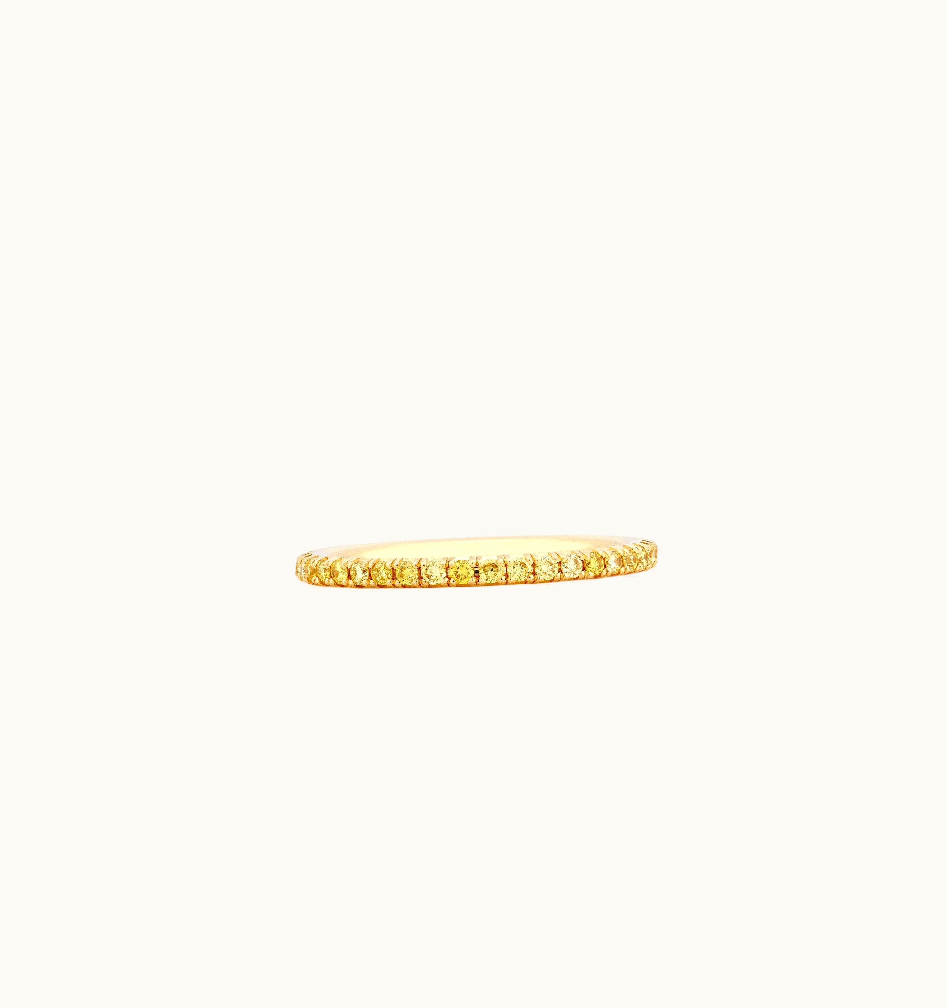 De Beers De Beers Aura Yellow Diamond Eternity Band In Yellow Gold