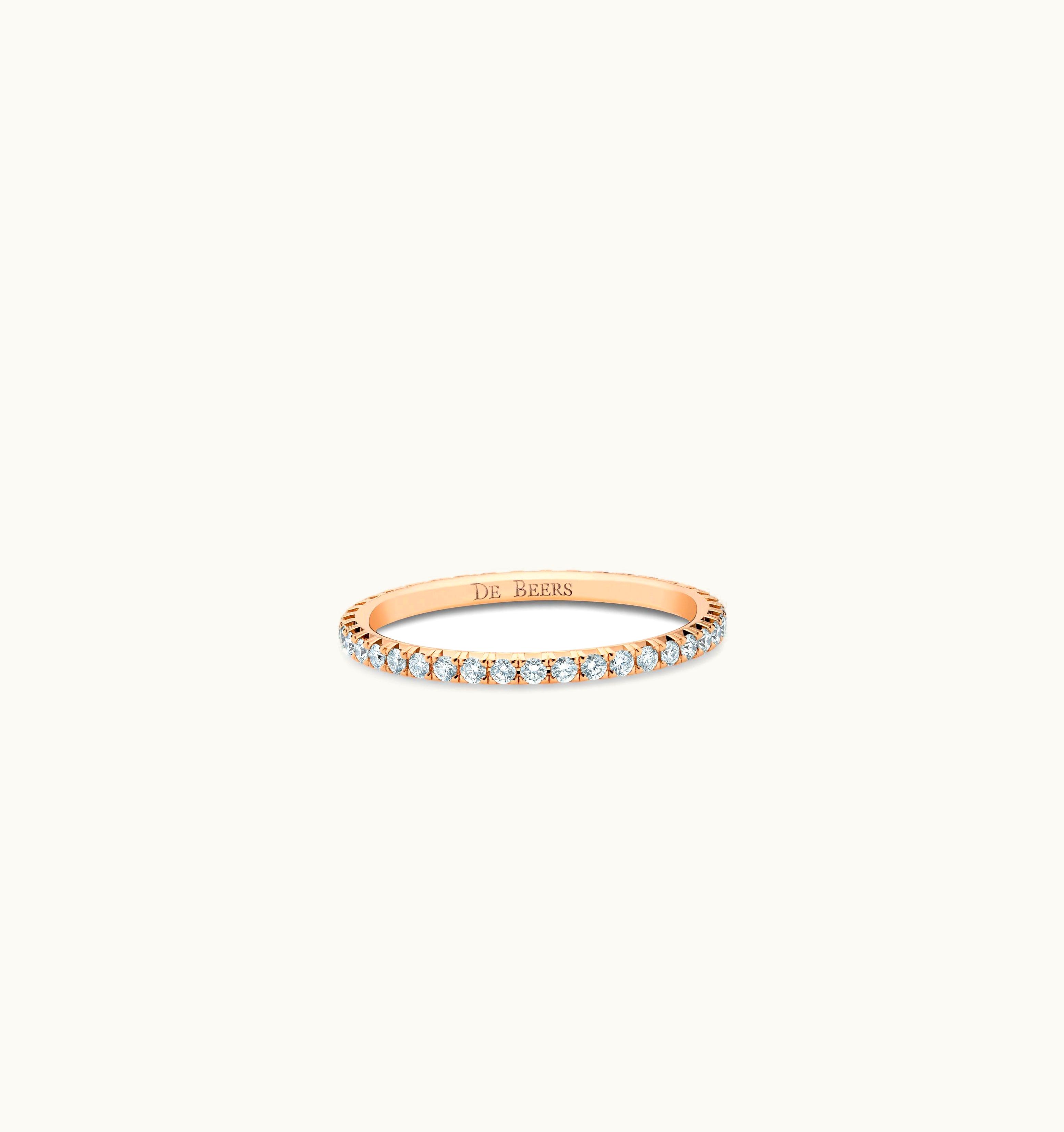 De Beers De Beers Aura Eternity Band In Rose Gold