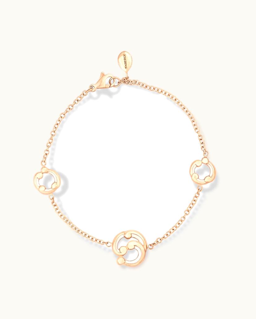 Faberge Faberge Rococo White Enamel Rose Gold Bracelet