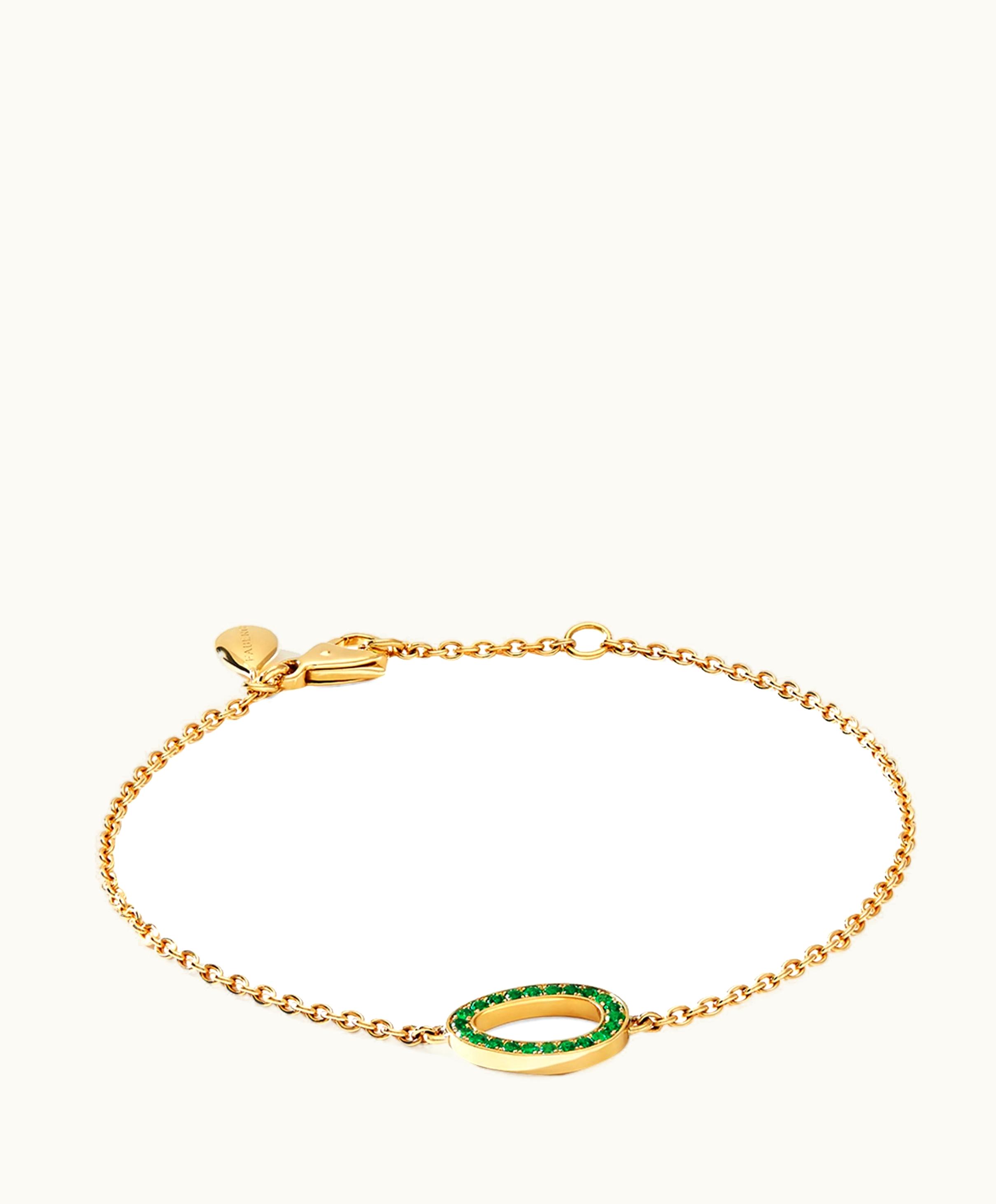 Faberge Faberge Colours Of Love Sasha Yellow Gold Emerald Egg Chain Bracelet