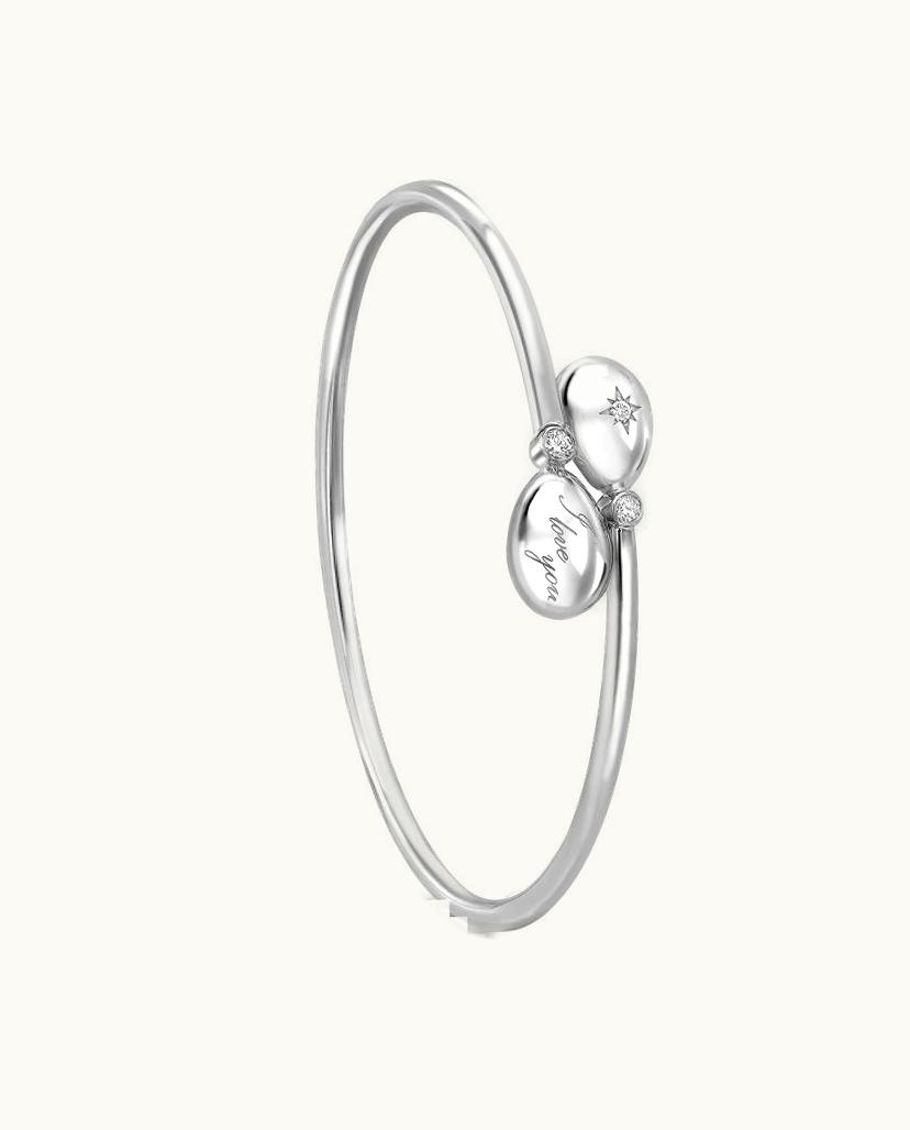 Faberge Faberge Fabergé Essence White Gold I Love You Crossover Bracelet