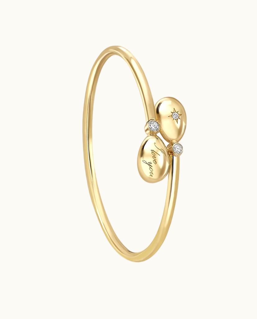 Faberge Faberge Fabergé Essence Yellow Gold I Love You Crossover Bracelet